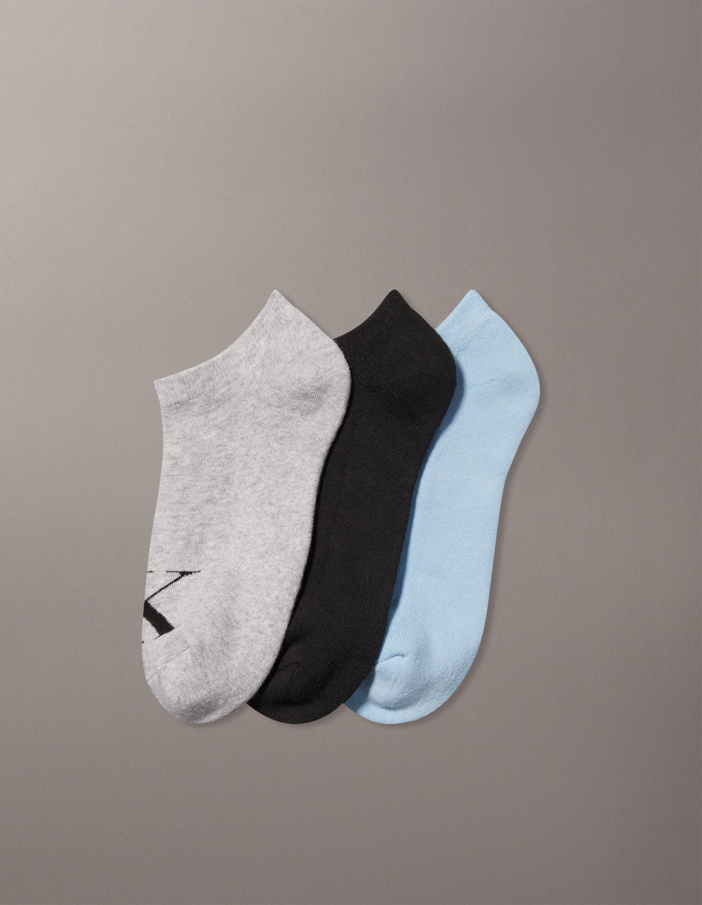 3 Pack Flat Knit Monogram Low Cut Socks