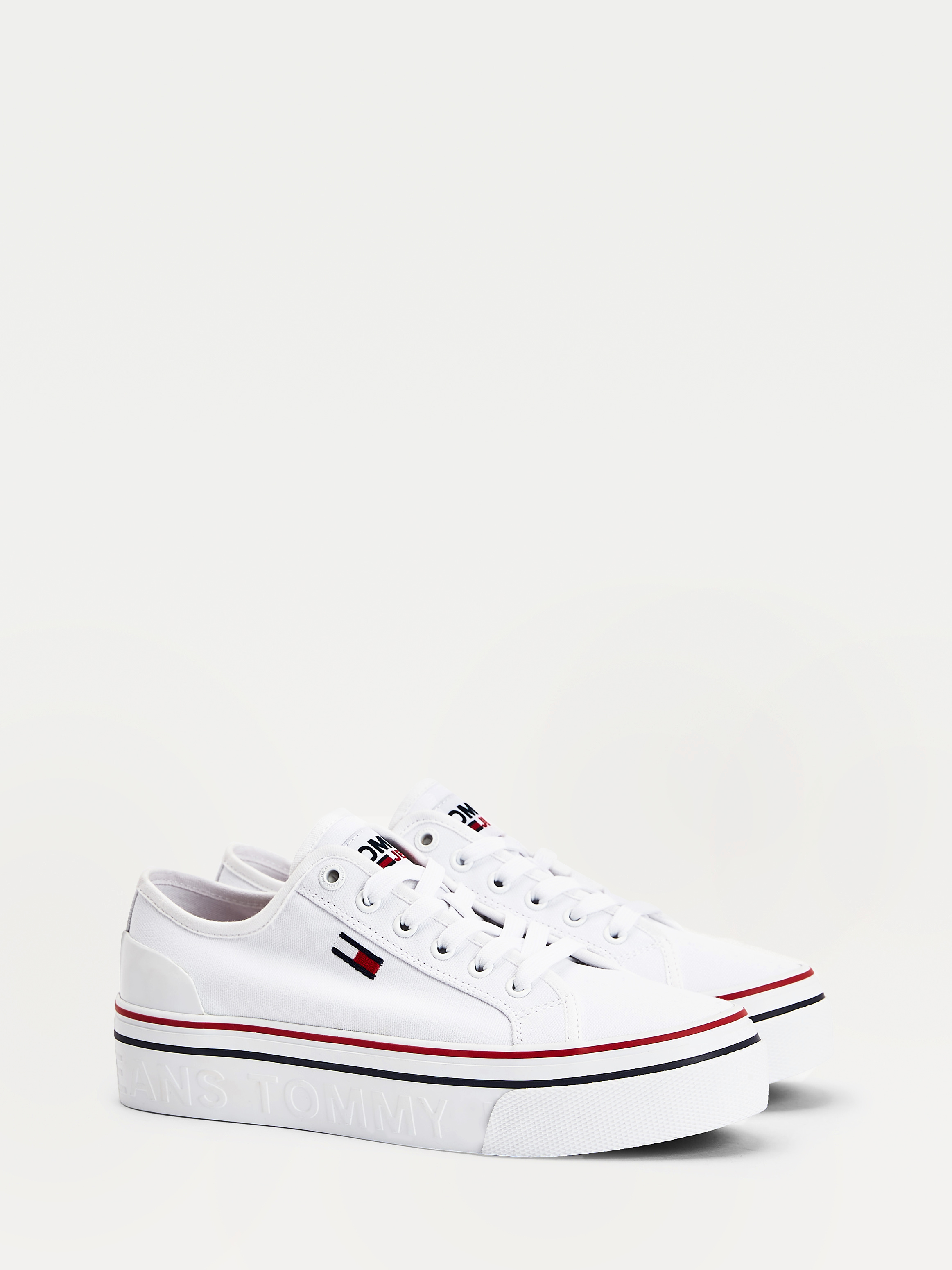 tommy jeans canvas flatform trainers