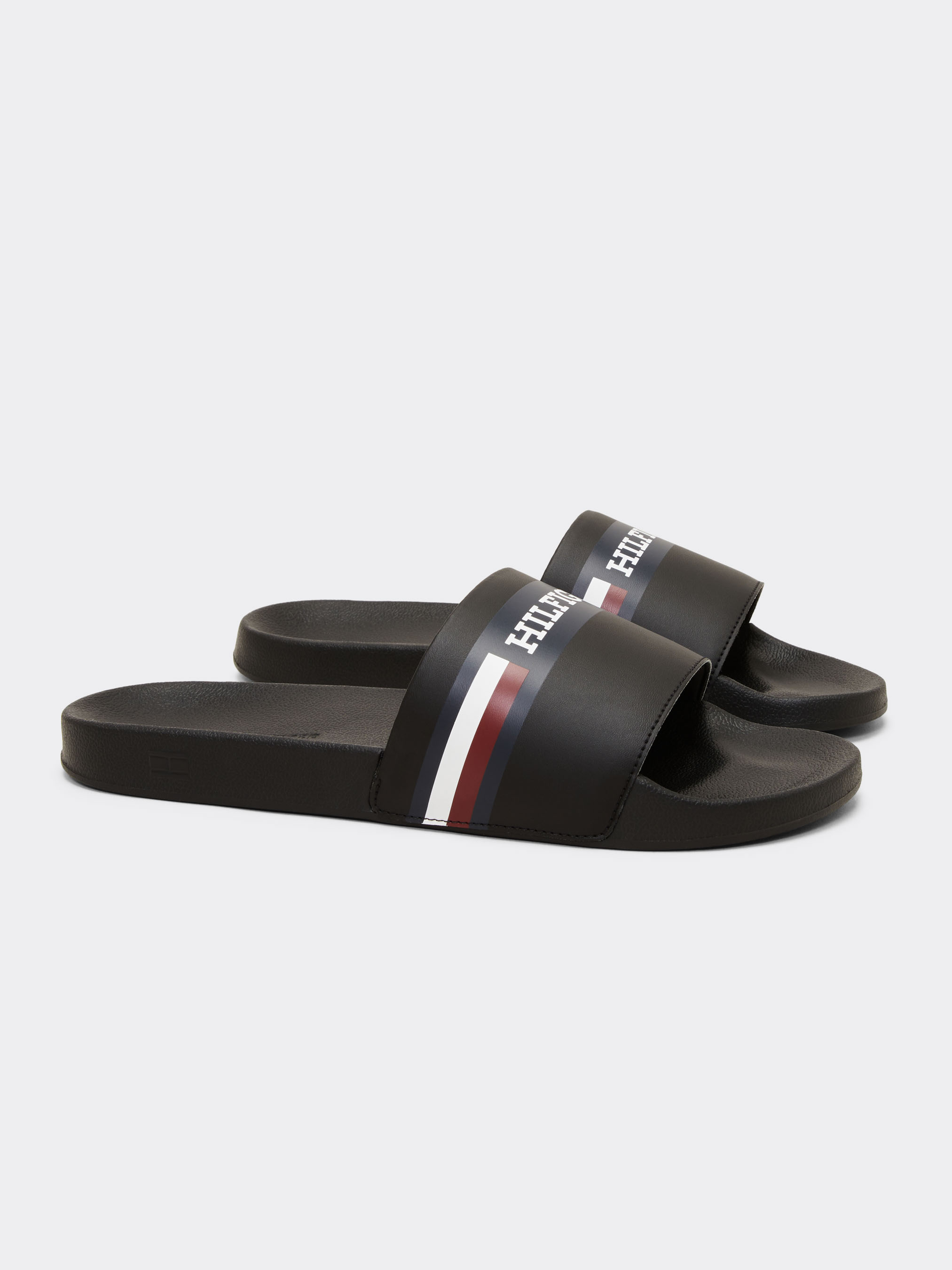 Signature Hilfiger Monotype Pool Slides Sandals Slides Tommy Hilfiger