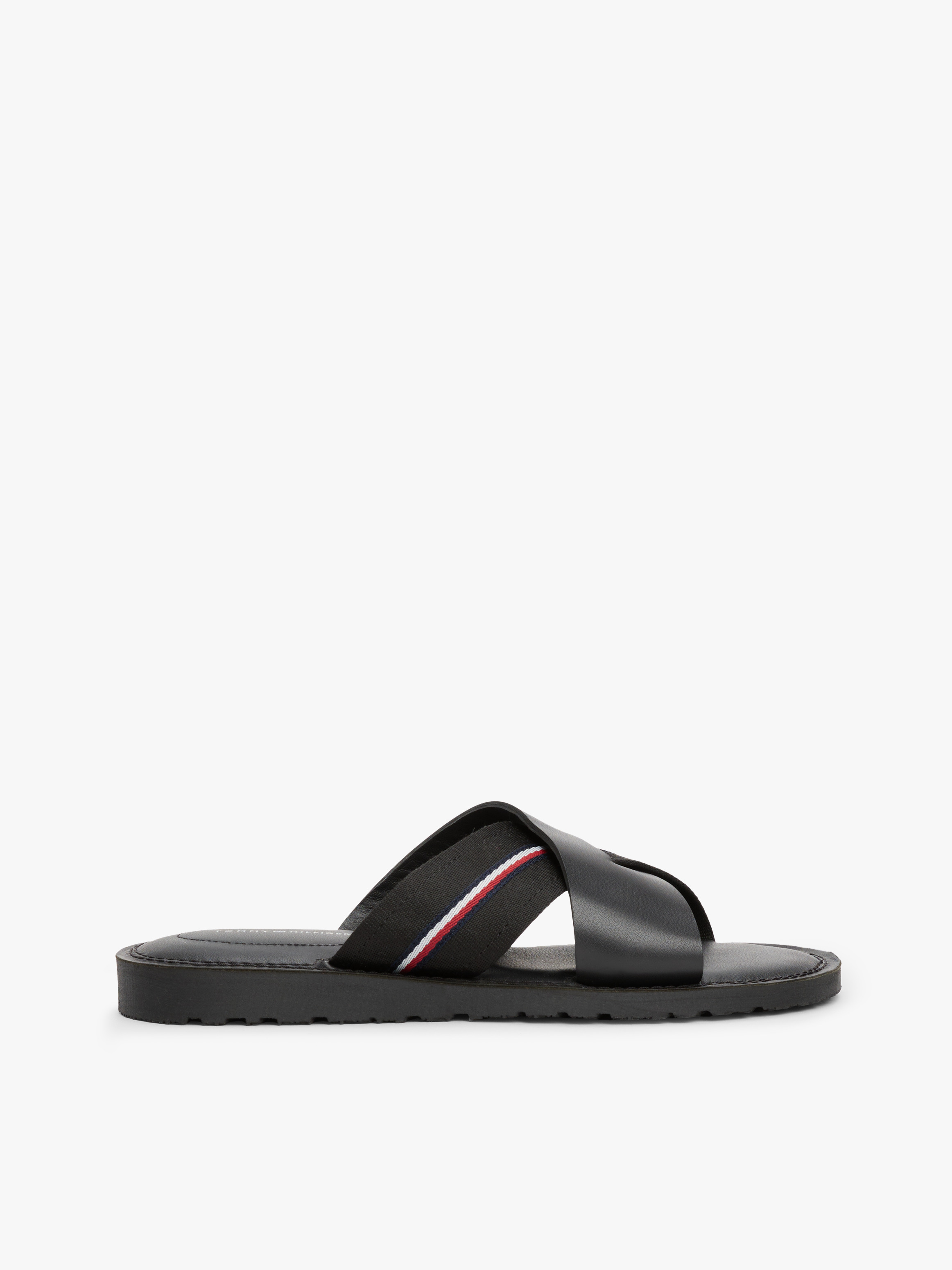 Leather Cleat Crossover Sandals