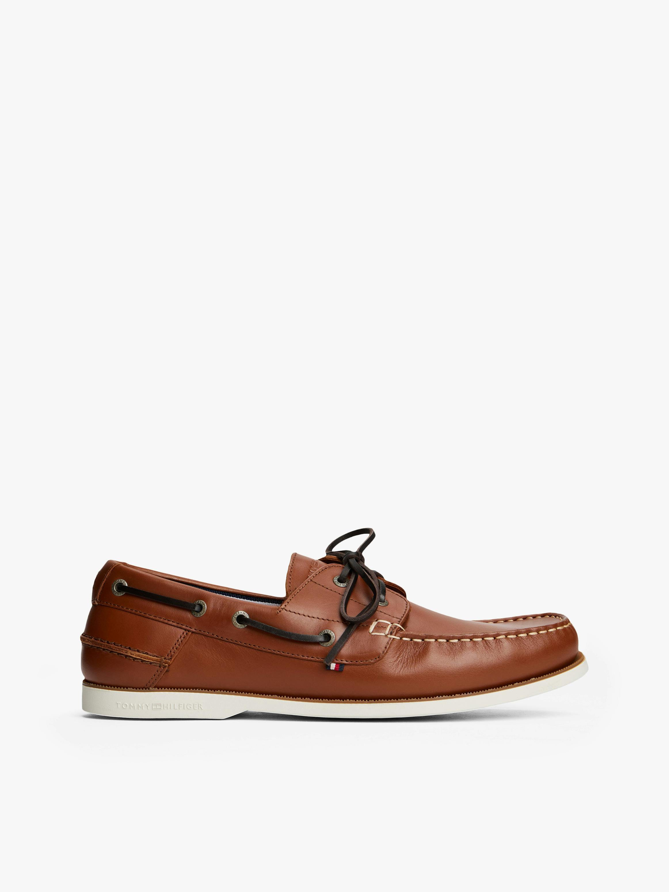 Leather Lace-Up Boat Shoes
