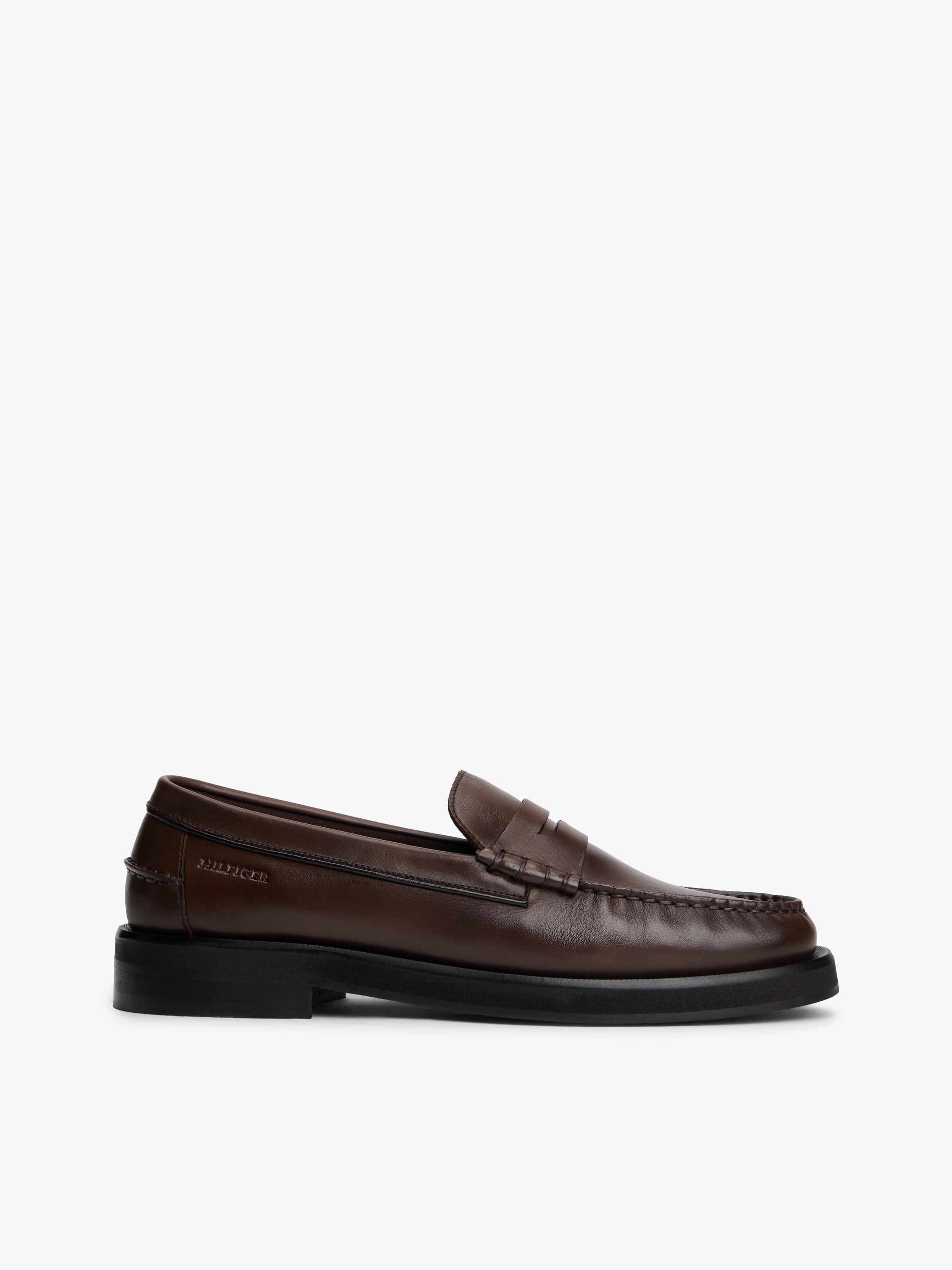 Leather Debossed Logo Loafers