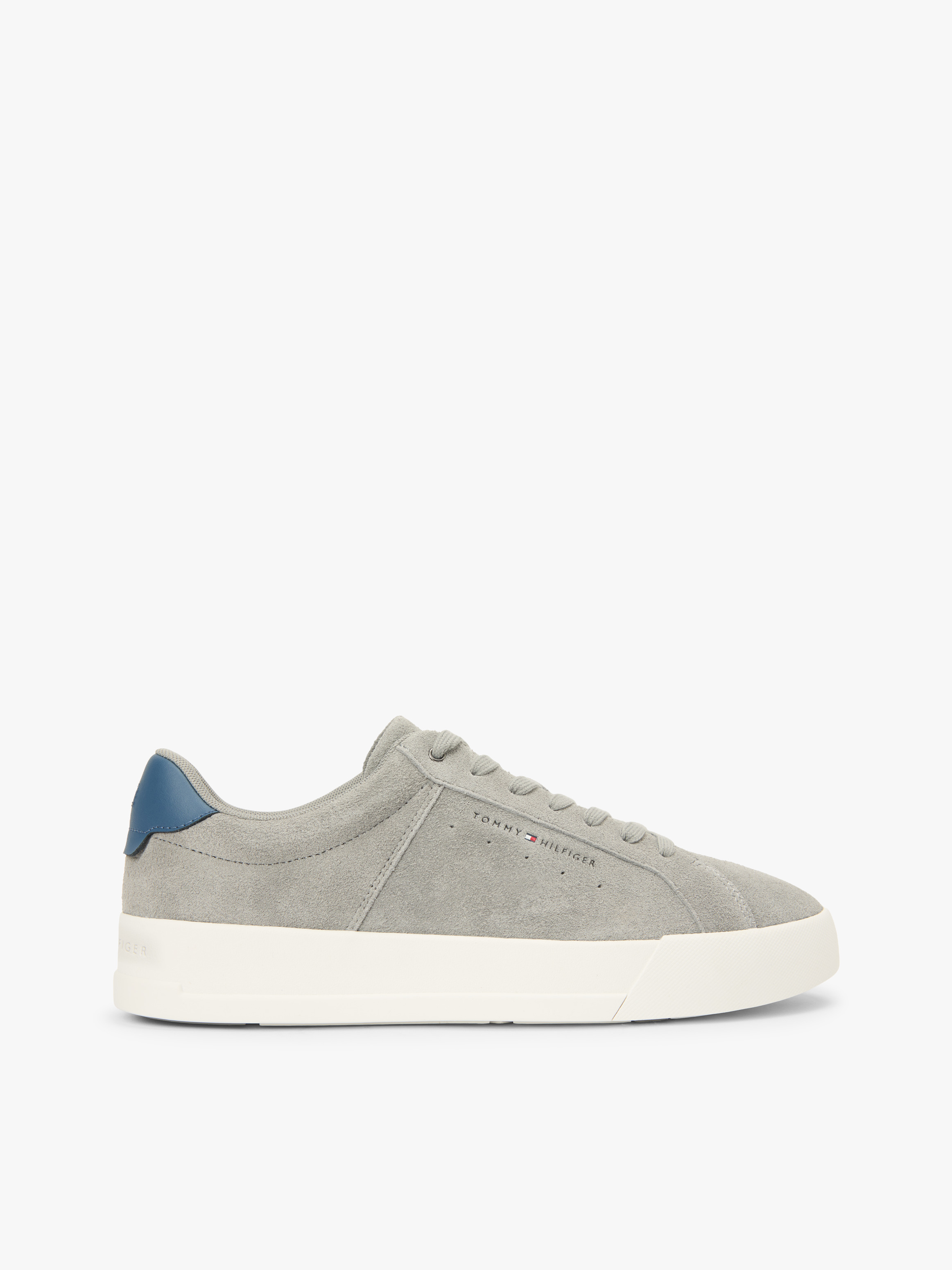 Contrast Heel Suede Court Trainers
