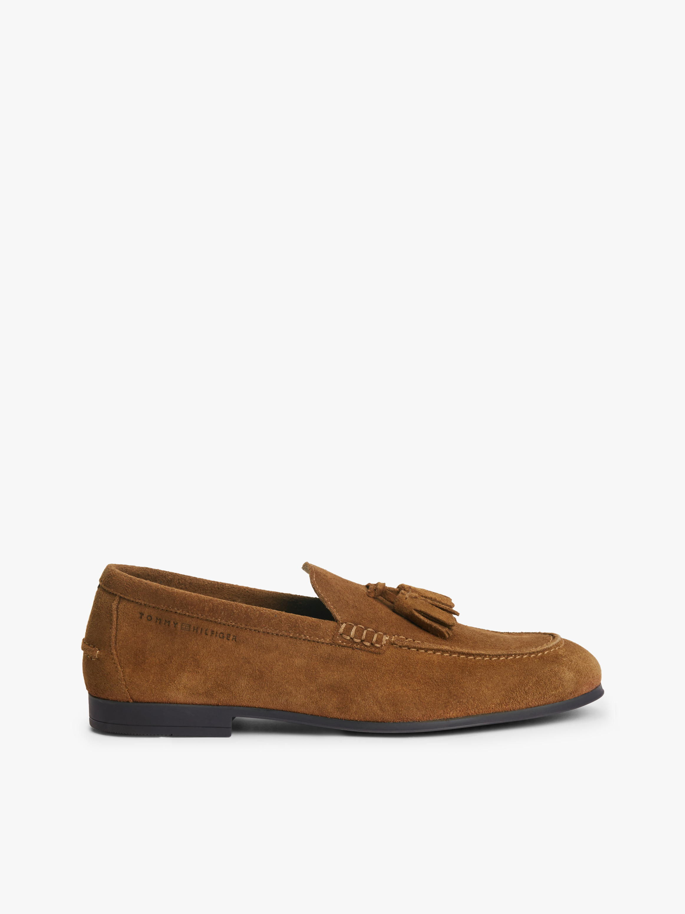 Logo Tassel Flexible Suede Loafers