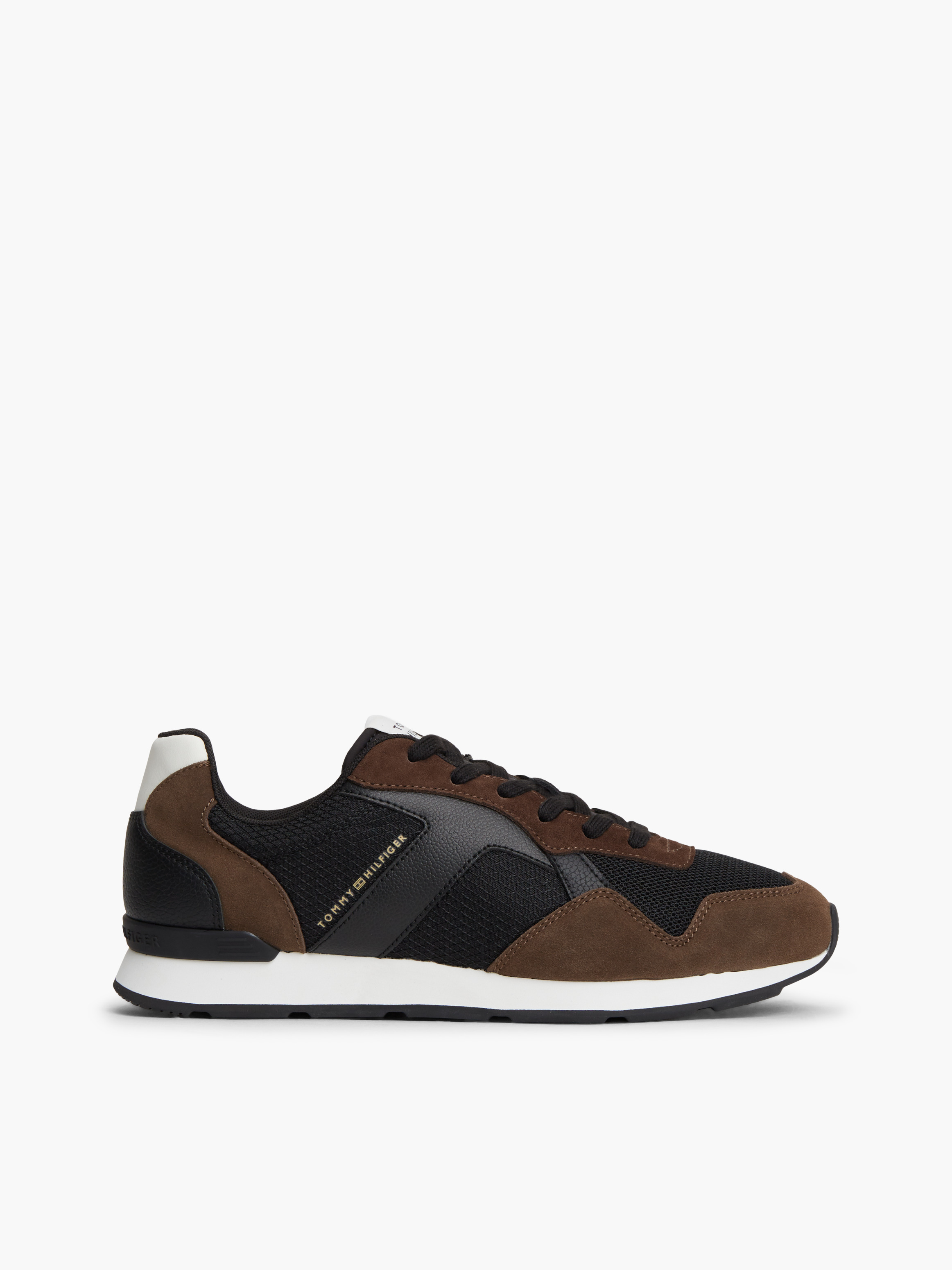 Logo Mixed Texture Trainers