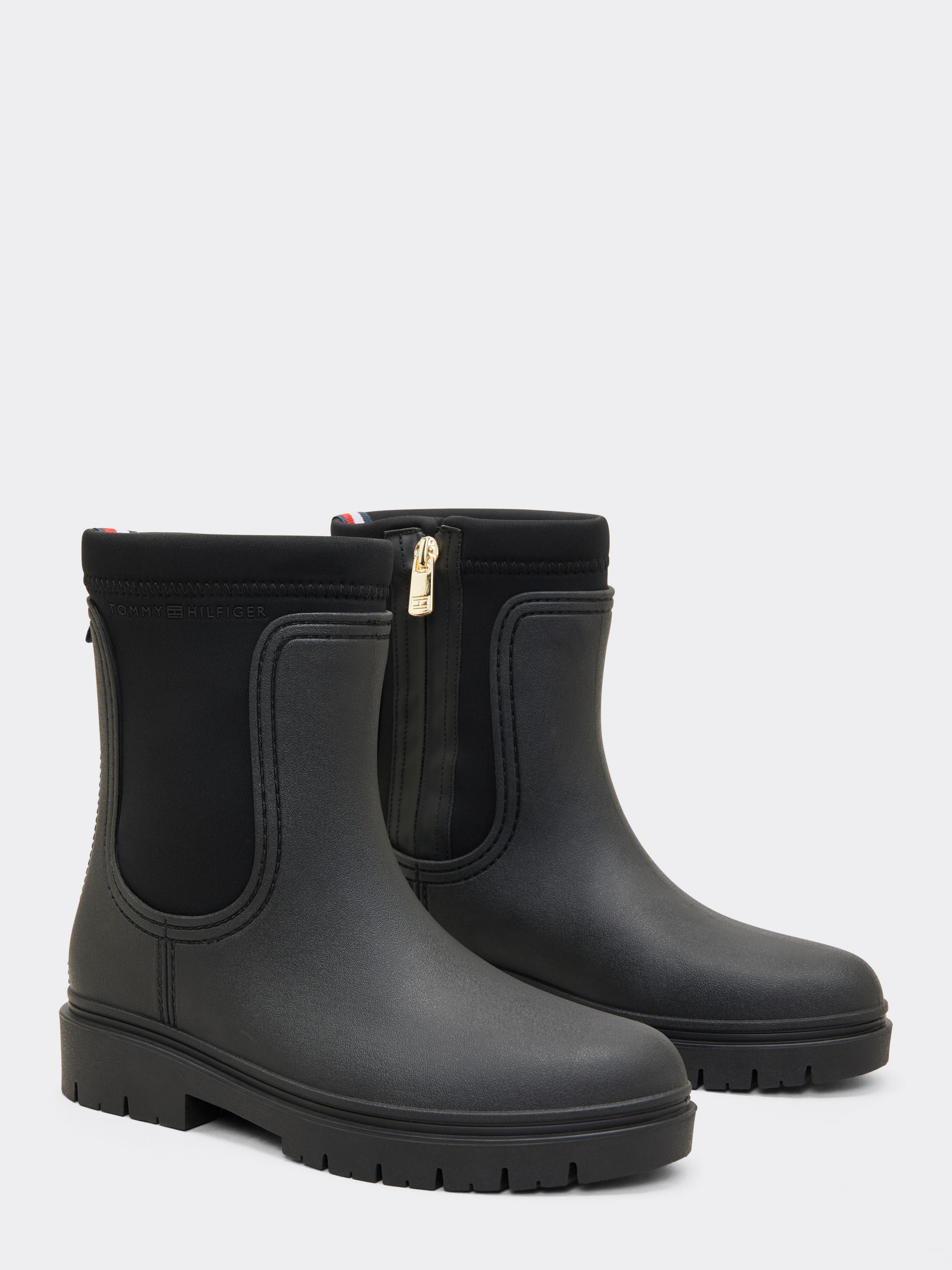 Tommy hilfiger glossy ankle best sale rain boots