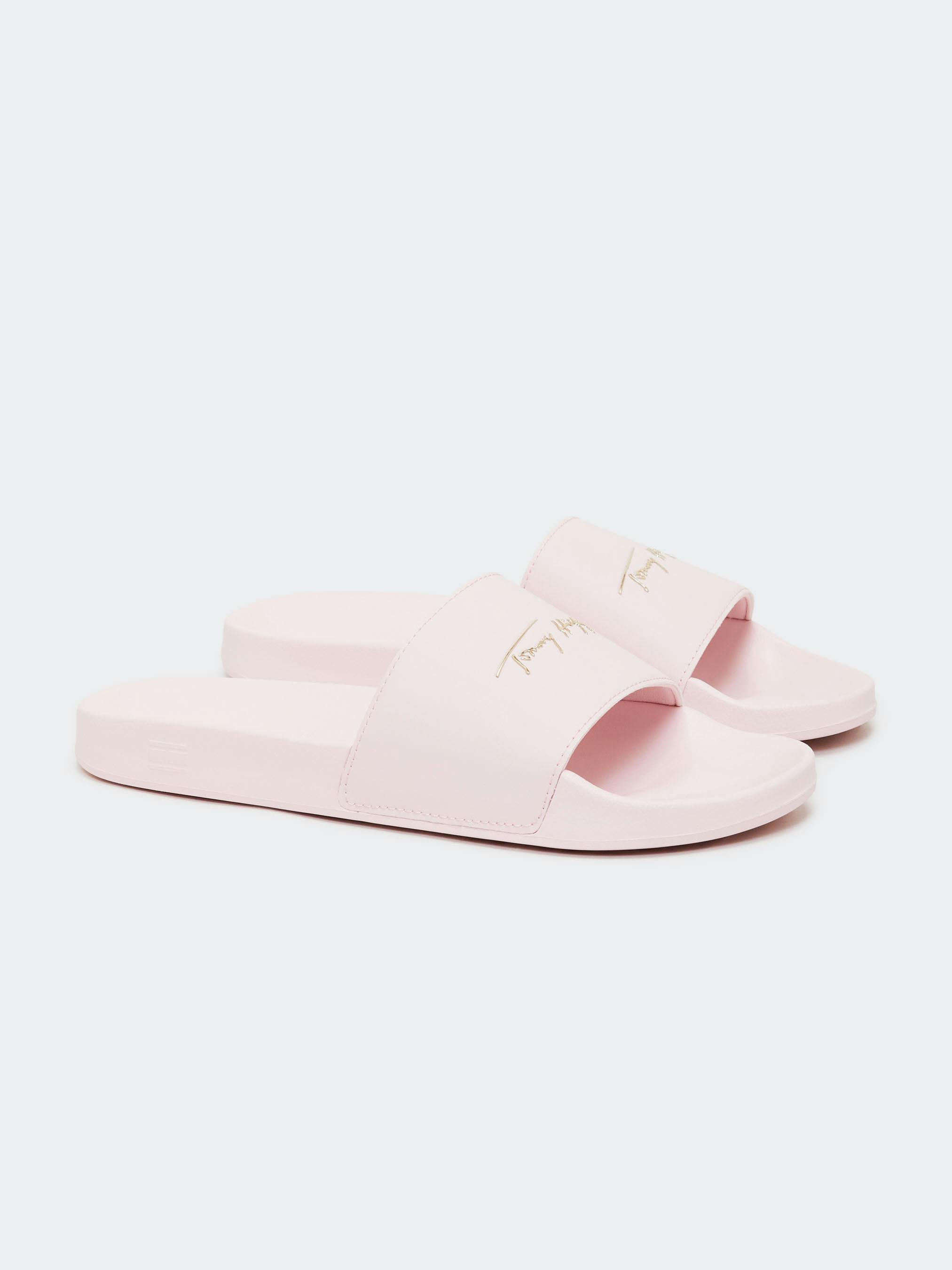 Shoes Off White Pink Pool Slides Signature Pool Slide Sandals