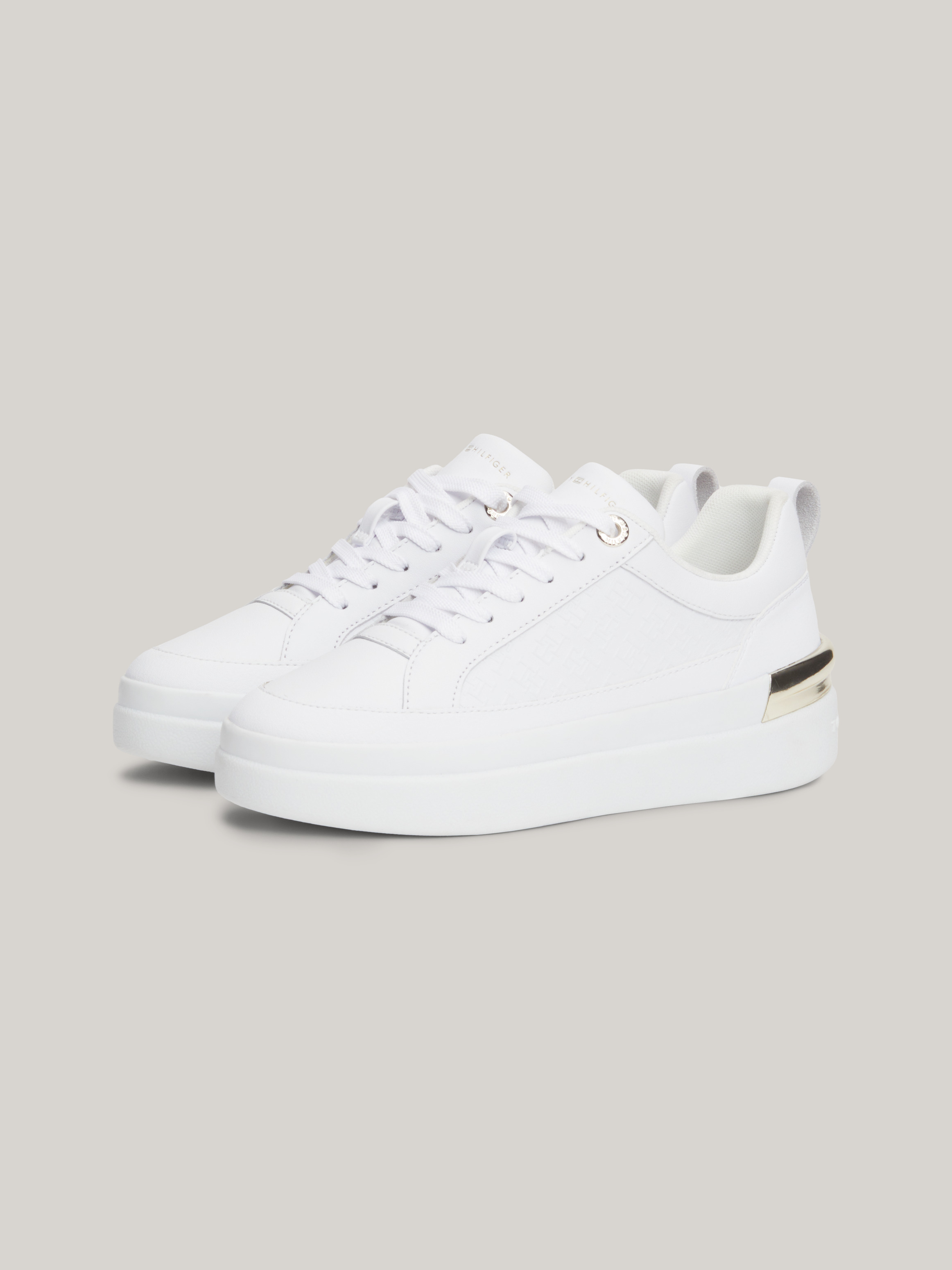 ★ ★ TH Court Leather Sneakers White T52F1ARS0 Women's Court Low Top Sneaker In White Leather - Thursday