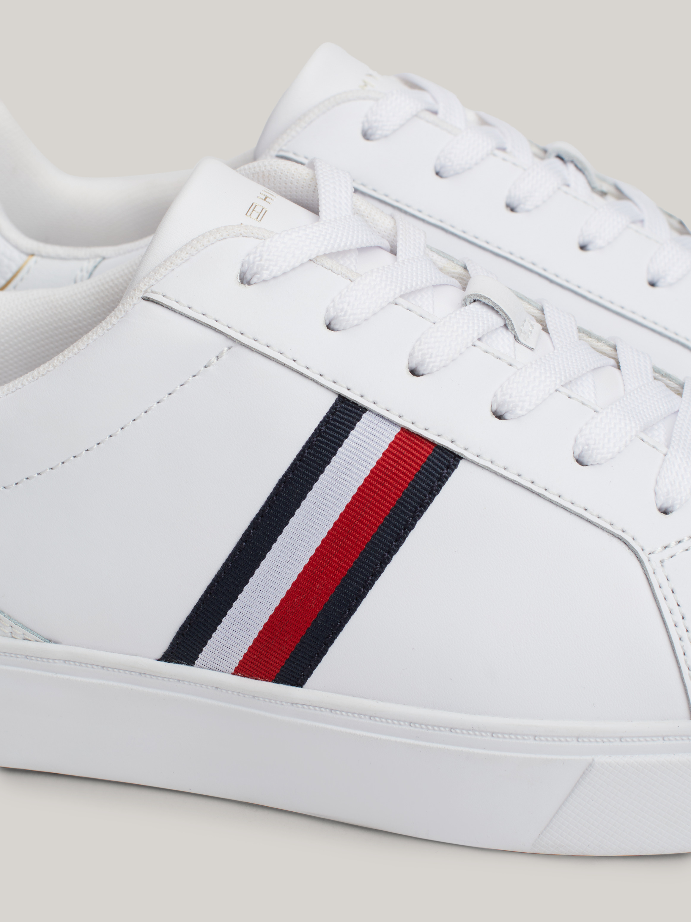 Essential Leather Signature Tape Court Trainers