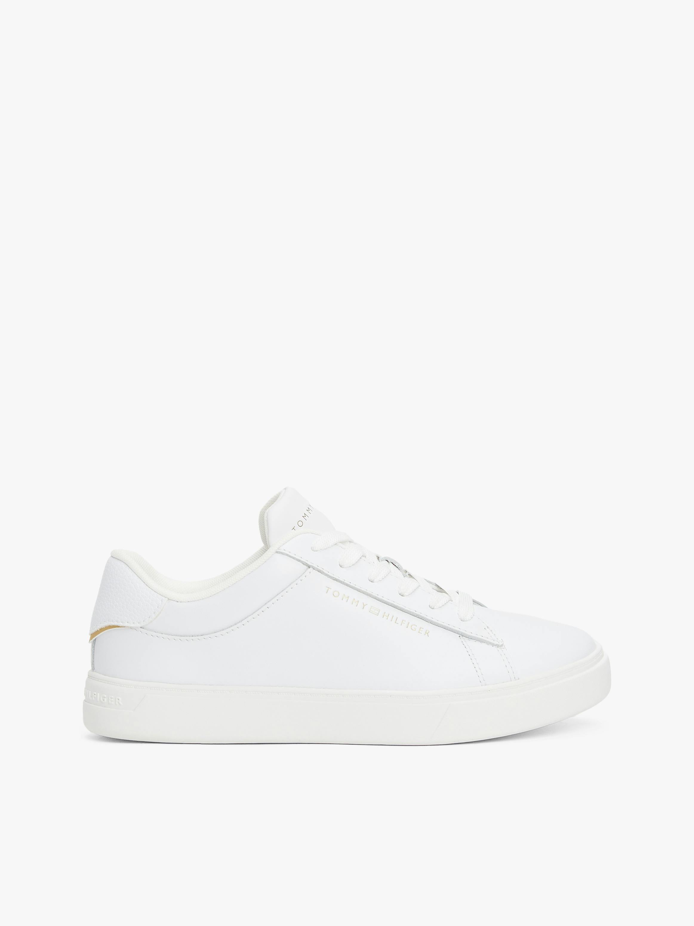 Essential Metallic Leather Court Trainers Sneakers Tommy Hilfiger