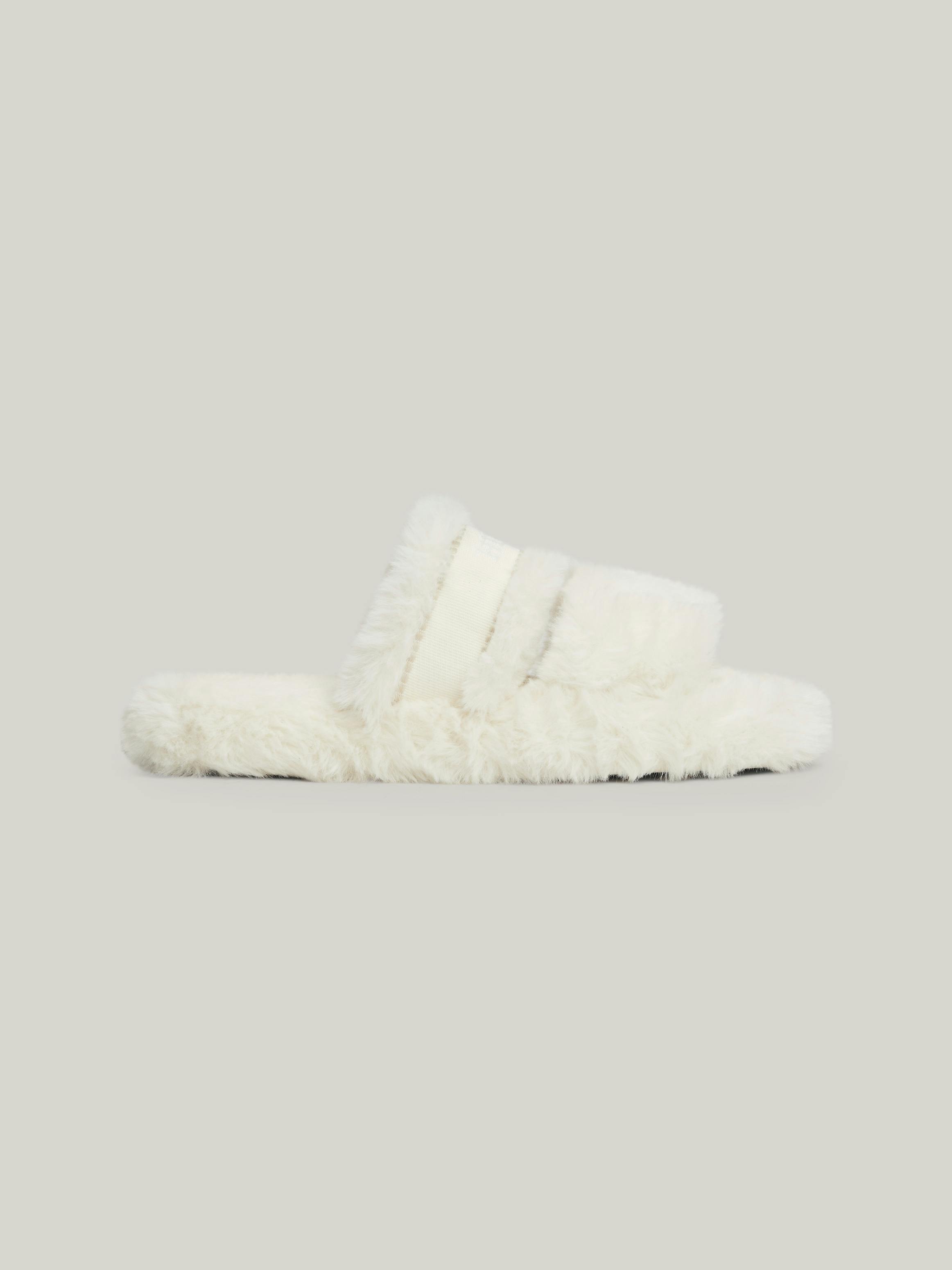 Faux Fur Logo Slippers