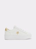 Leather Platform Court Trainers