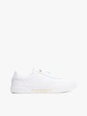 Leather Gold-Tone Trim Court Trainers