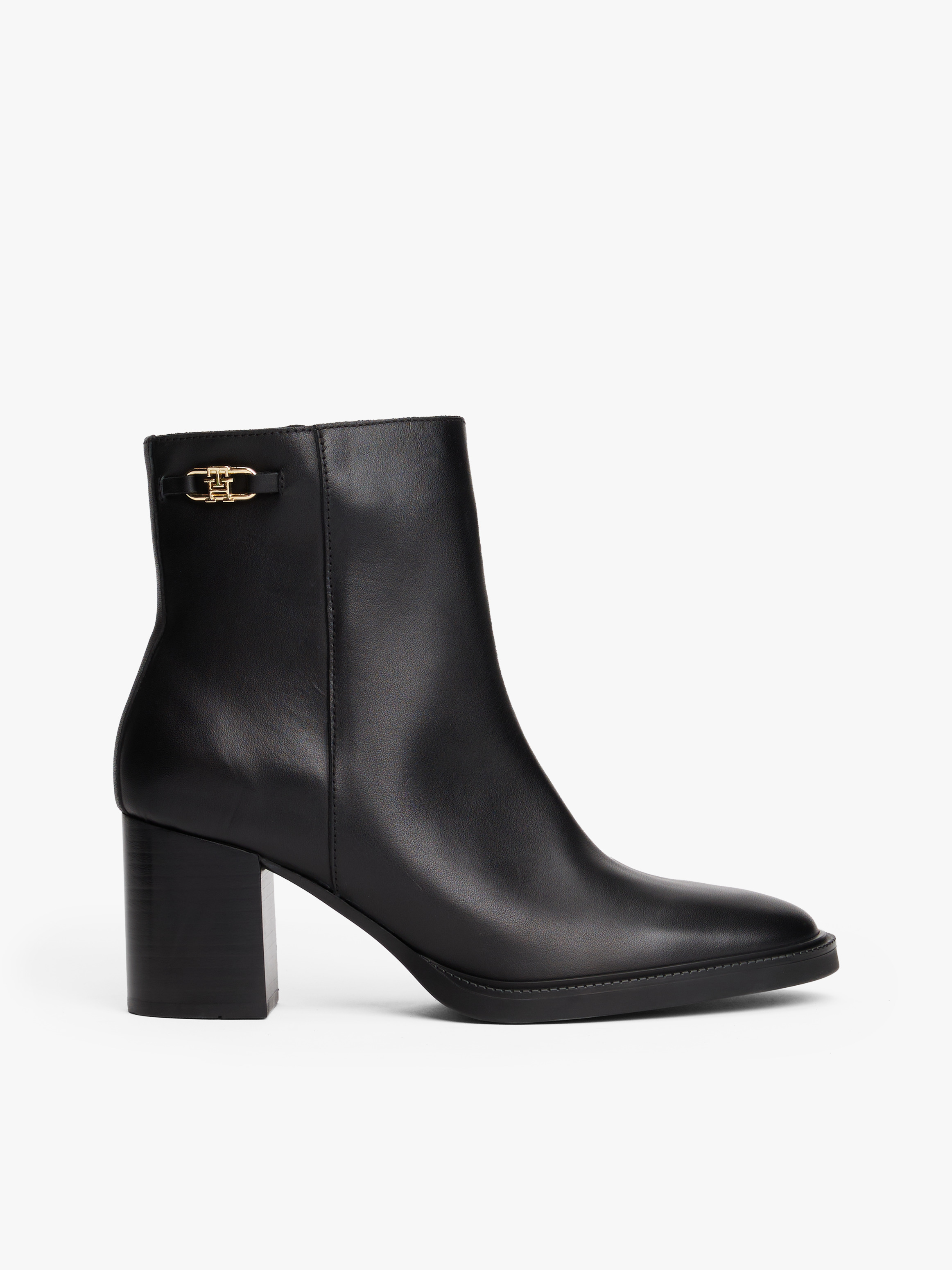 Leather TH Monogram Horsebit Ankle Boots