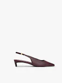 TH Monogram Leather Slingback Kitten Heels