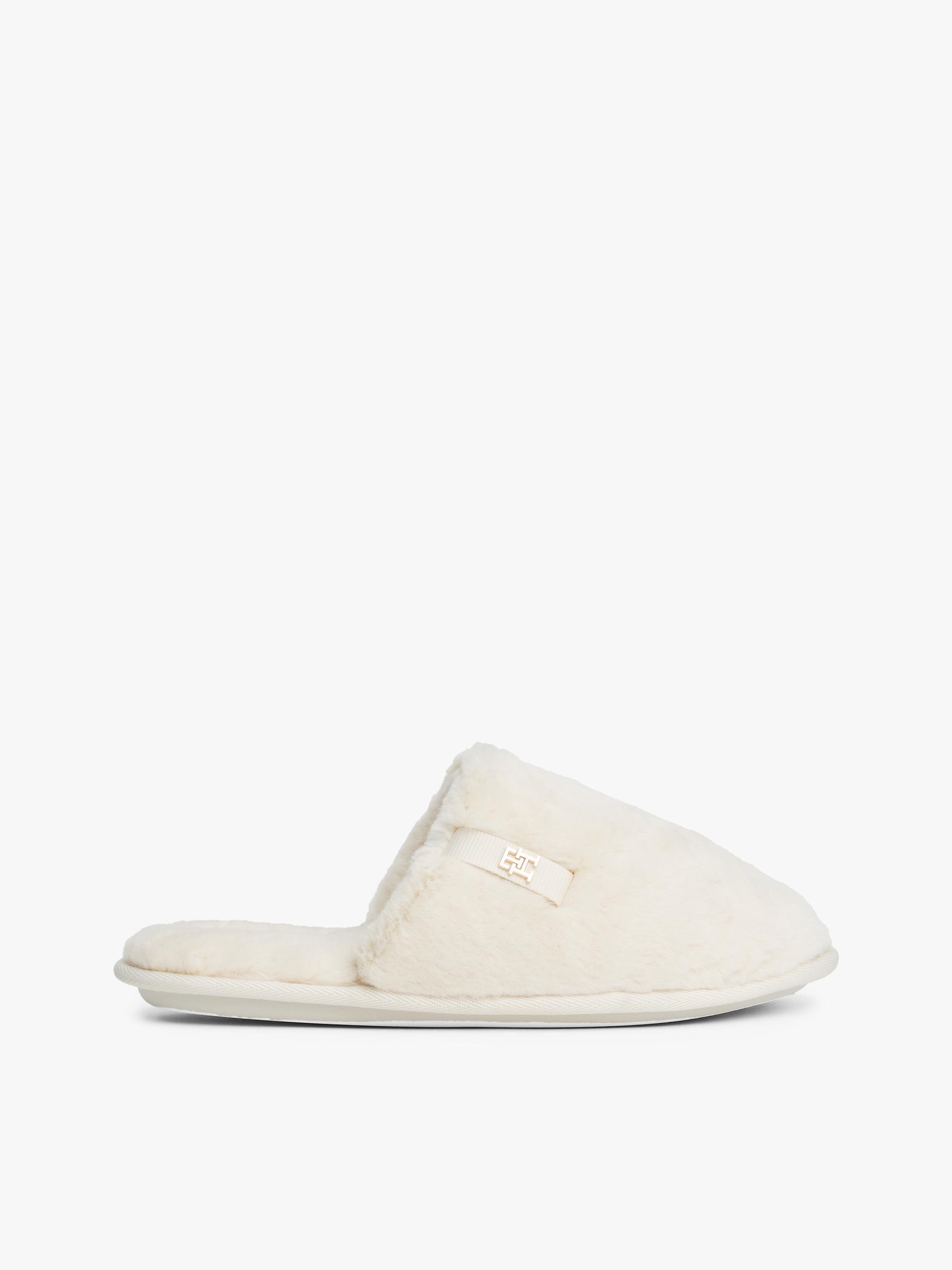 TH Monogram Faux Fur Slippers