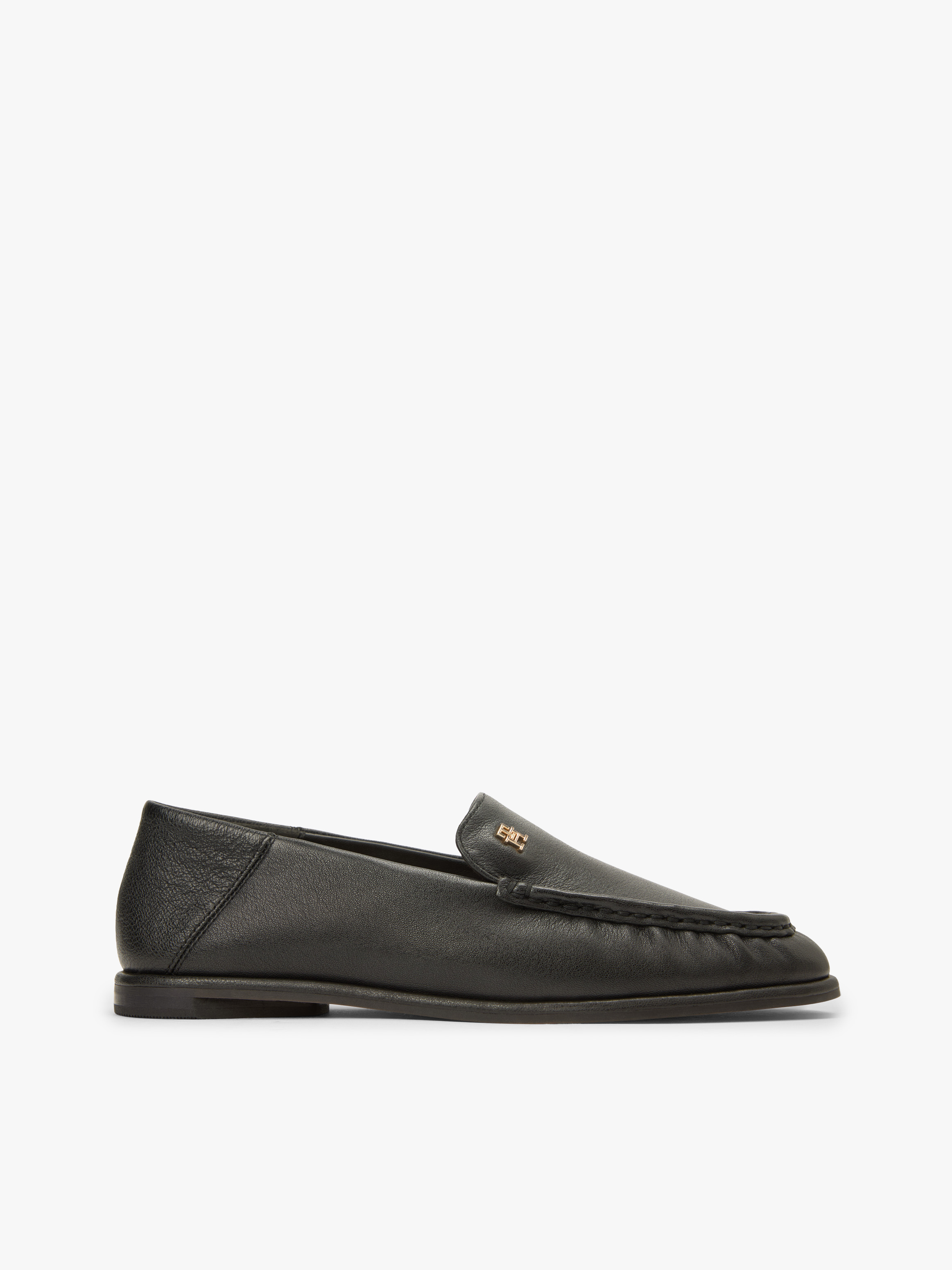 Leather Ruched Toe Loafers