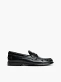 Shiny Leather Penny Loafers