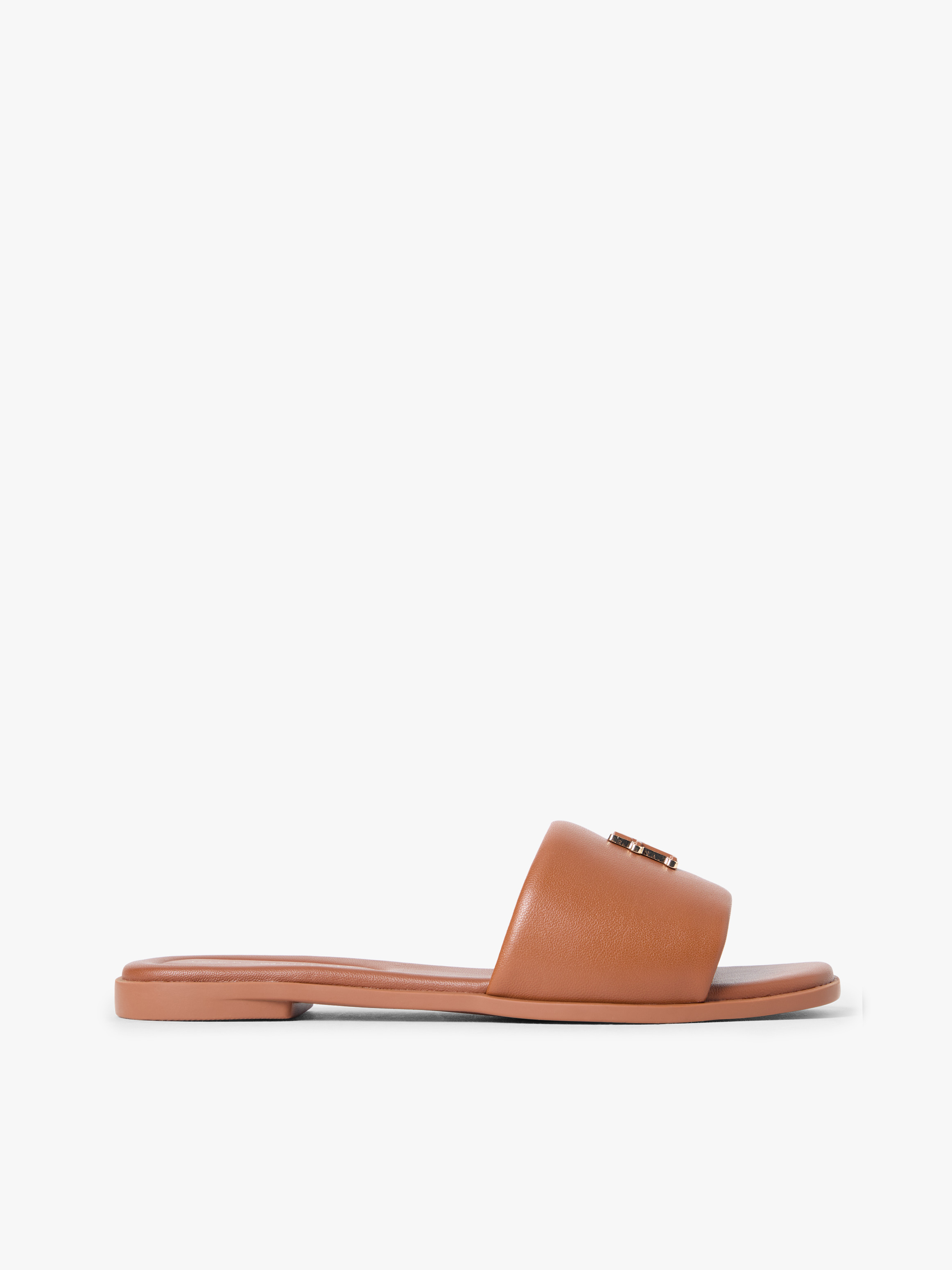 Leather TH Monogram Strap Mules