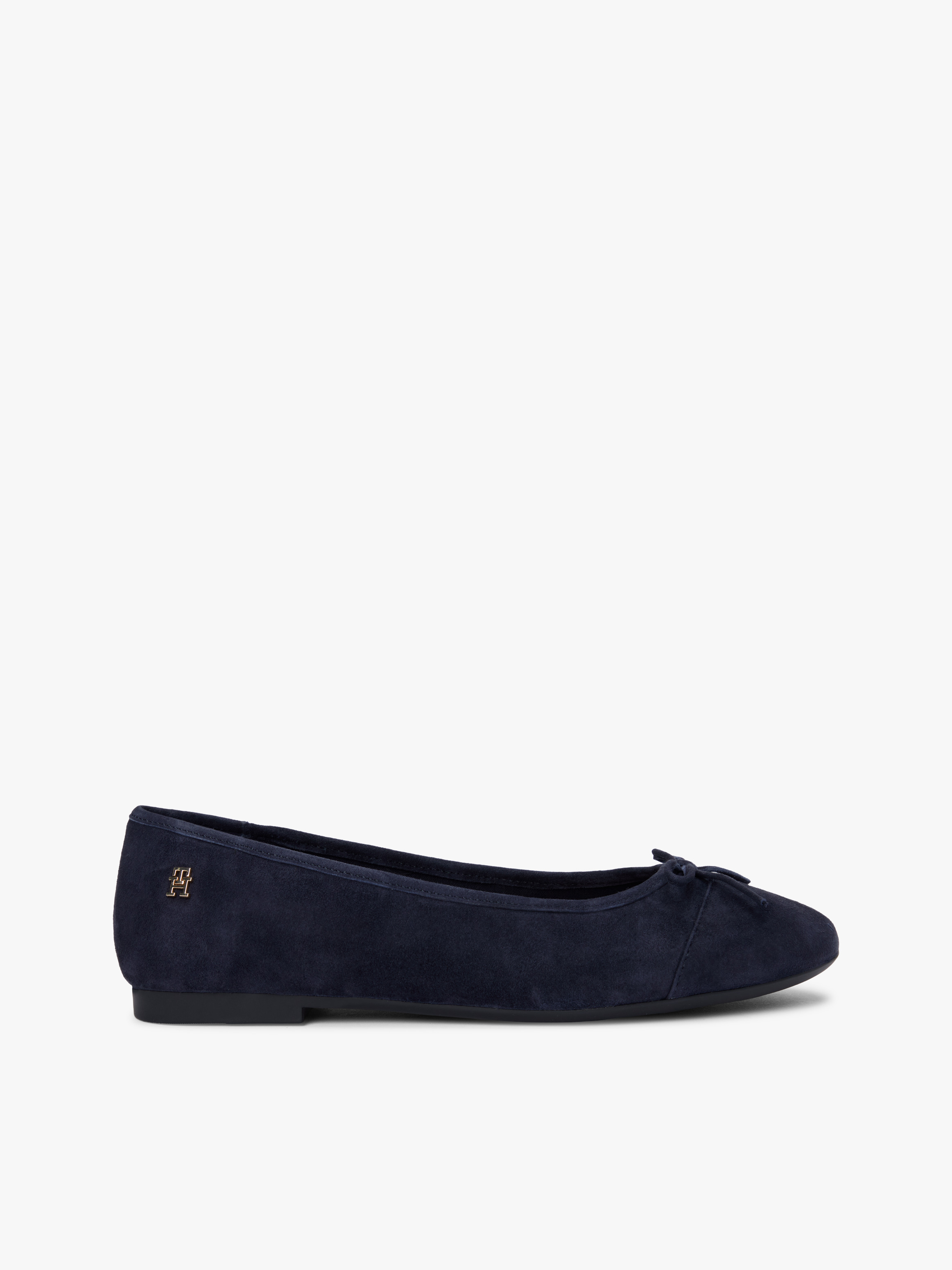 TH Monogram Suede Ballerinas