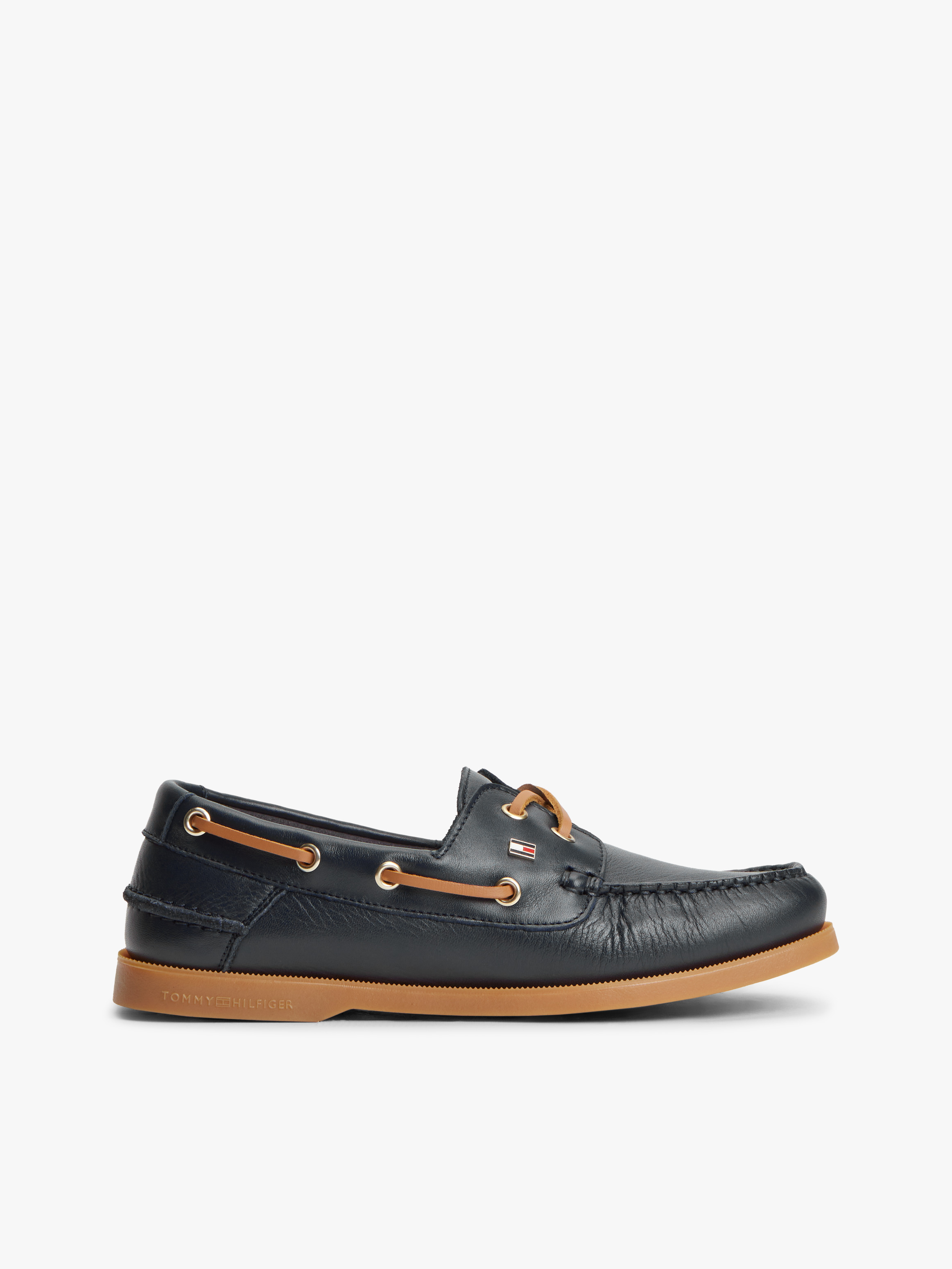 Bay Flag Leather Boat Shoes