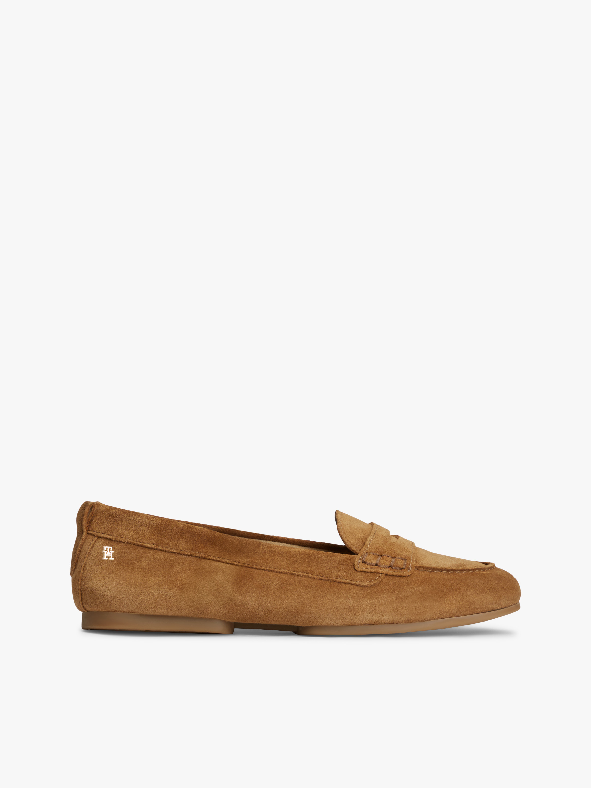 TH Monogram Flexible Suede Loafer Ballerinas