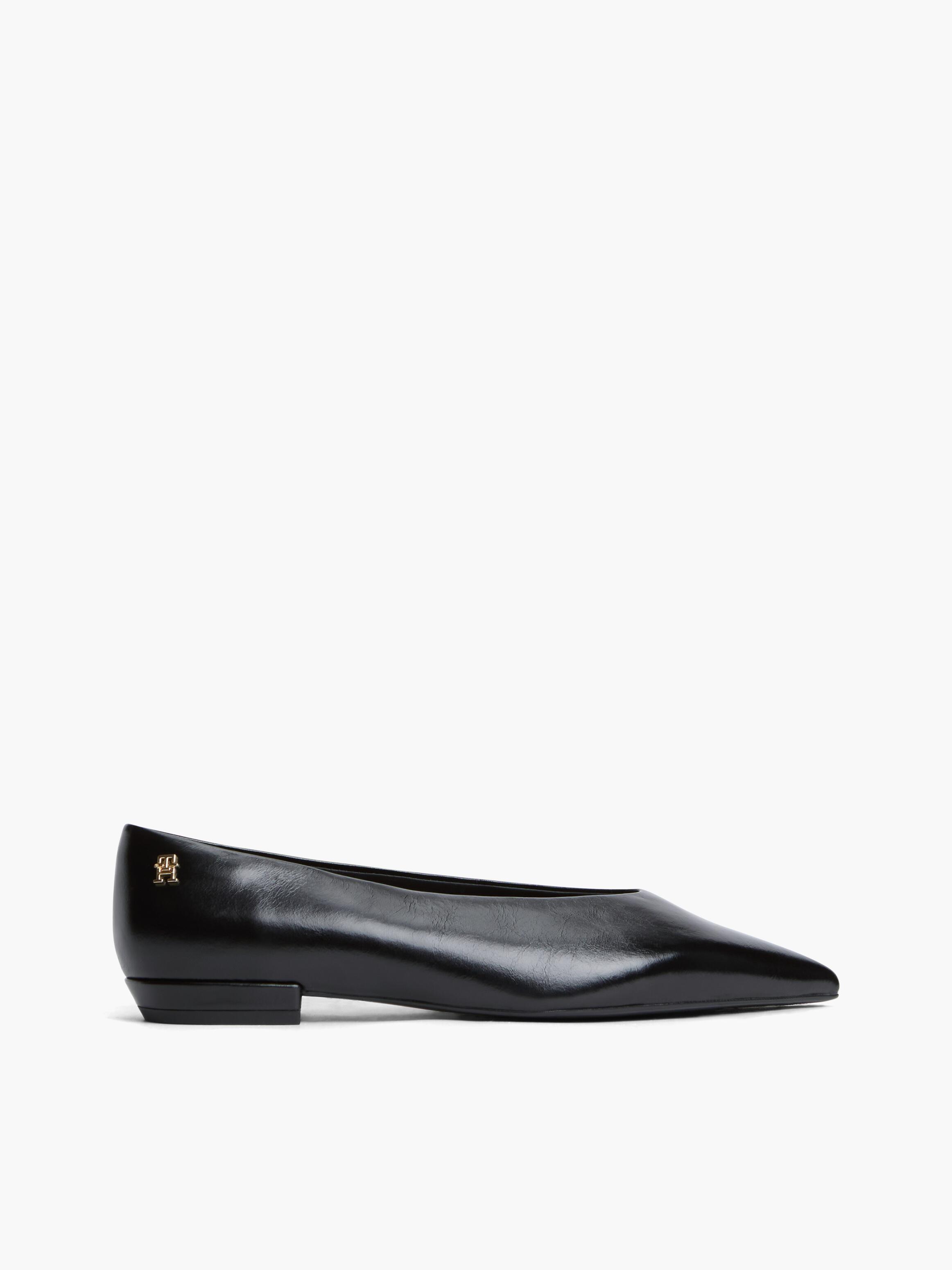 Leather Pointed Toe Ballerinas