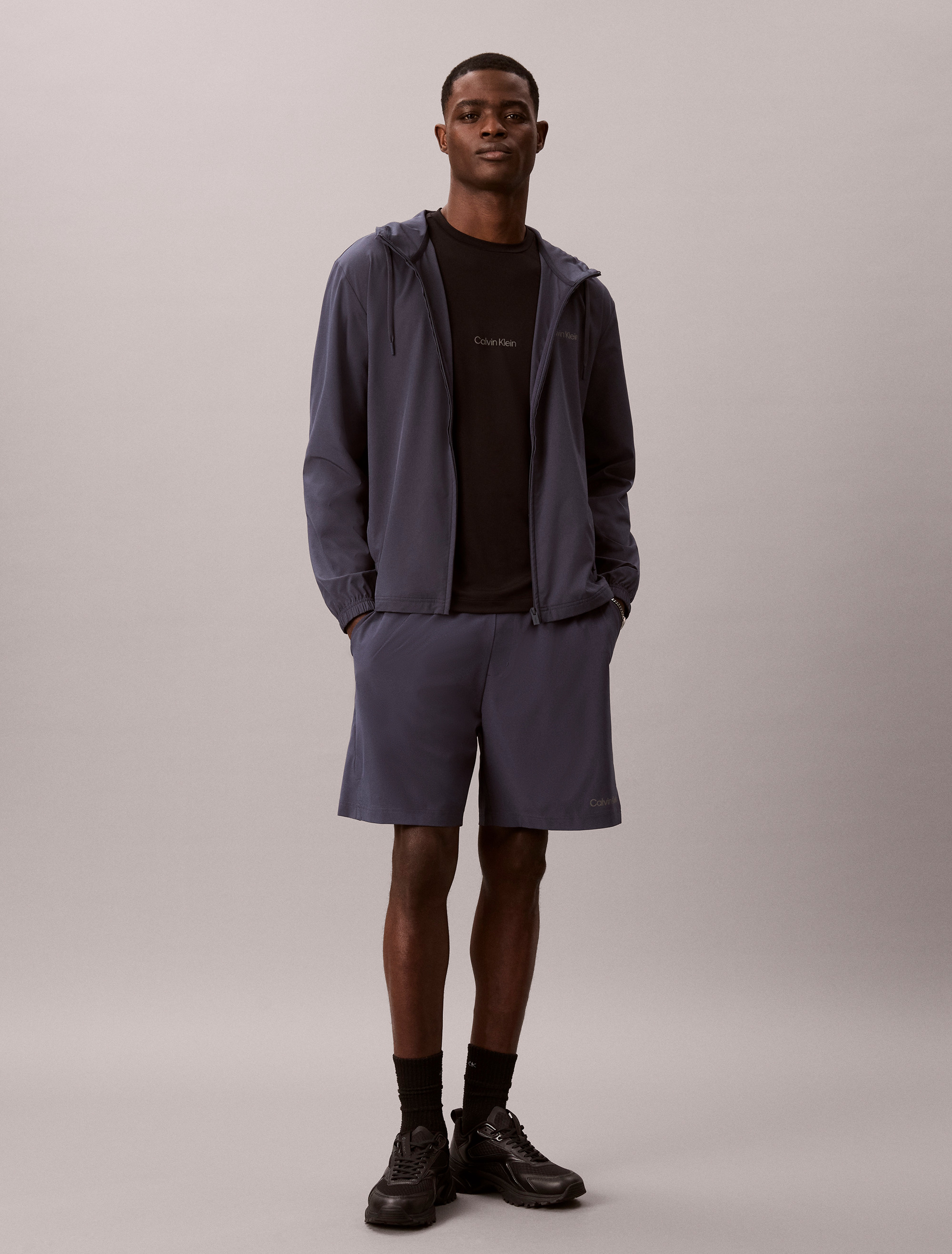 Water-Repellent Hooded Windbreaker