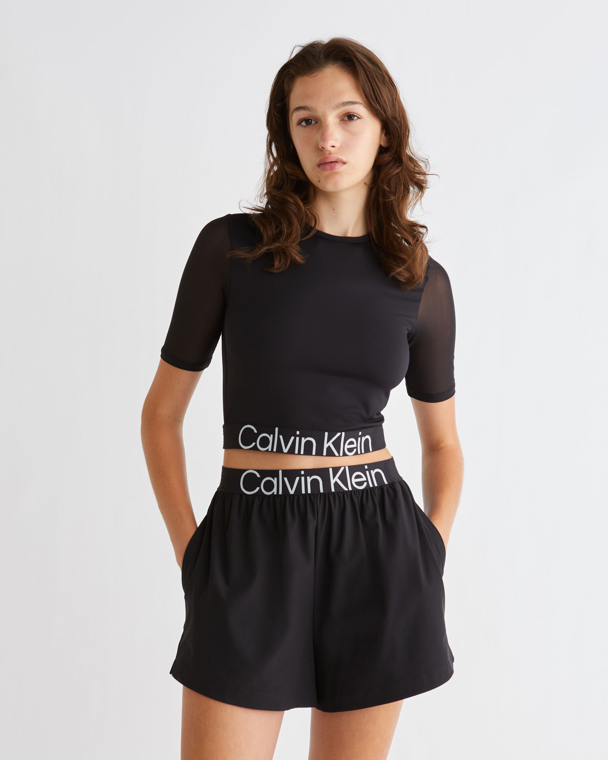 Calvin klein short and crop top on sale set