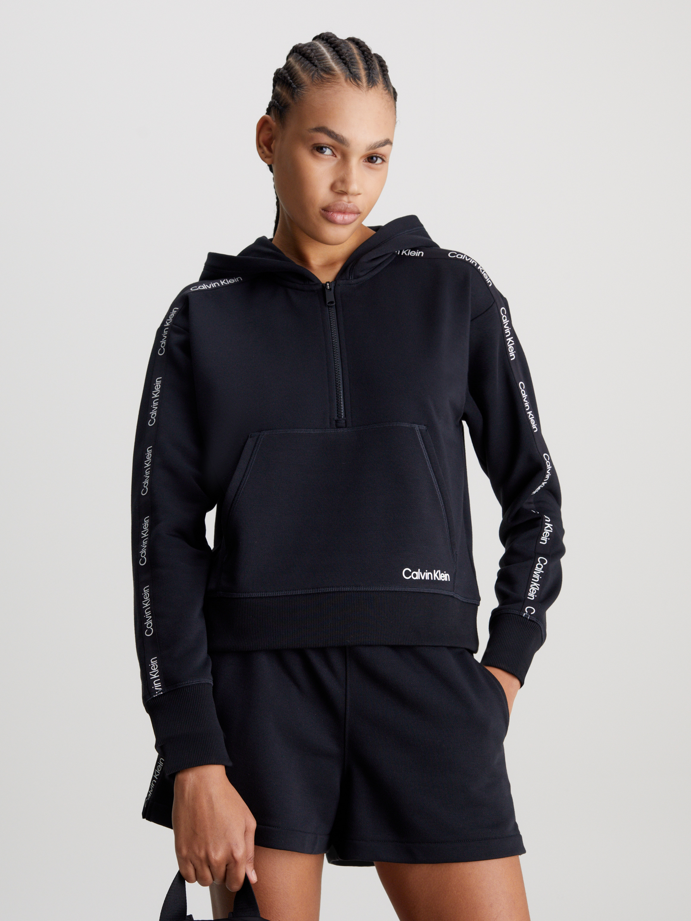 Cropped Sequin Logo Hoodie | Calvin Klein