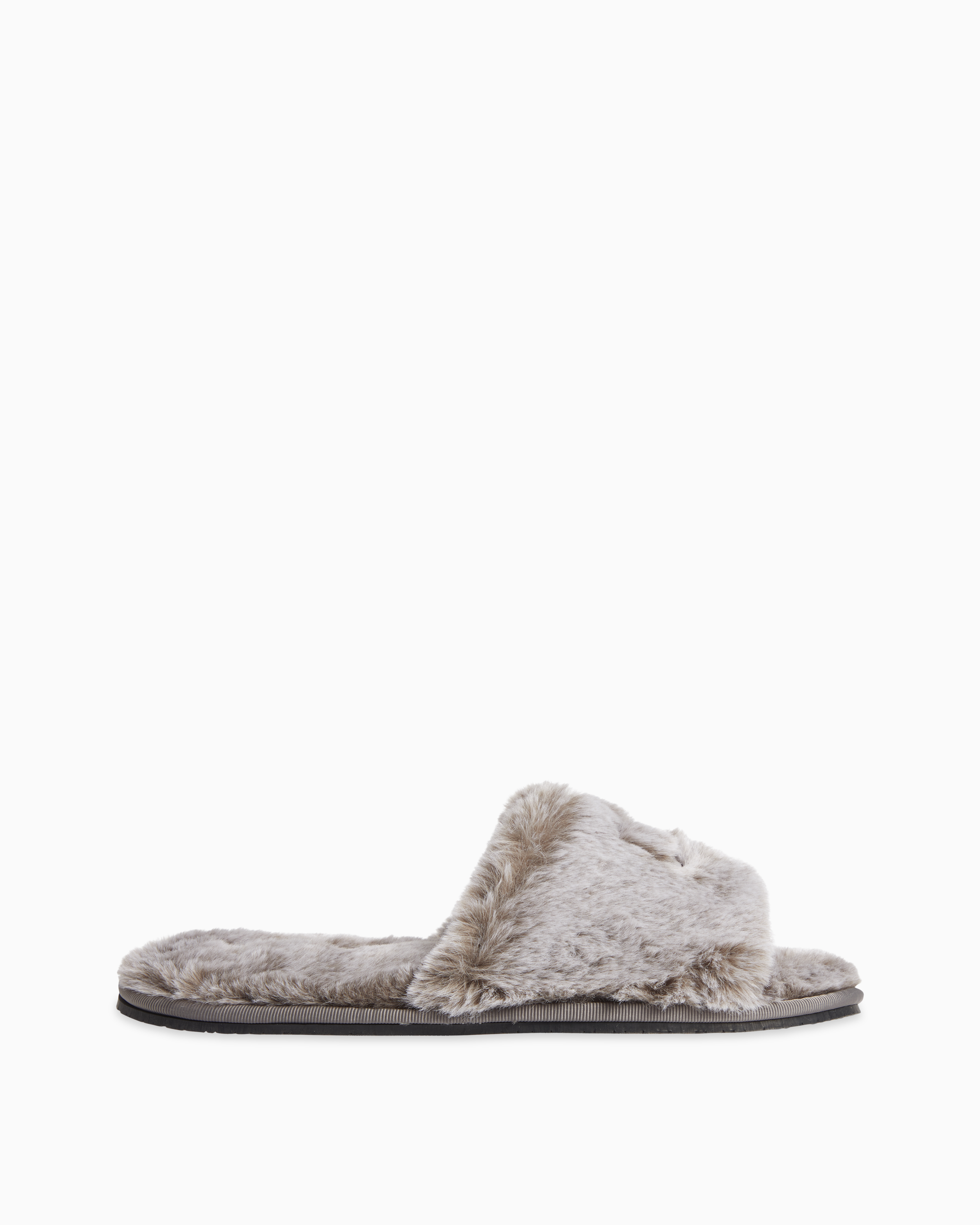 Grey on sale fur slippers