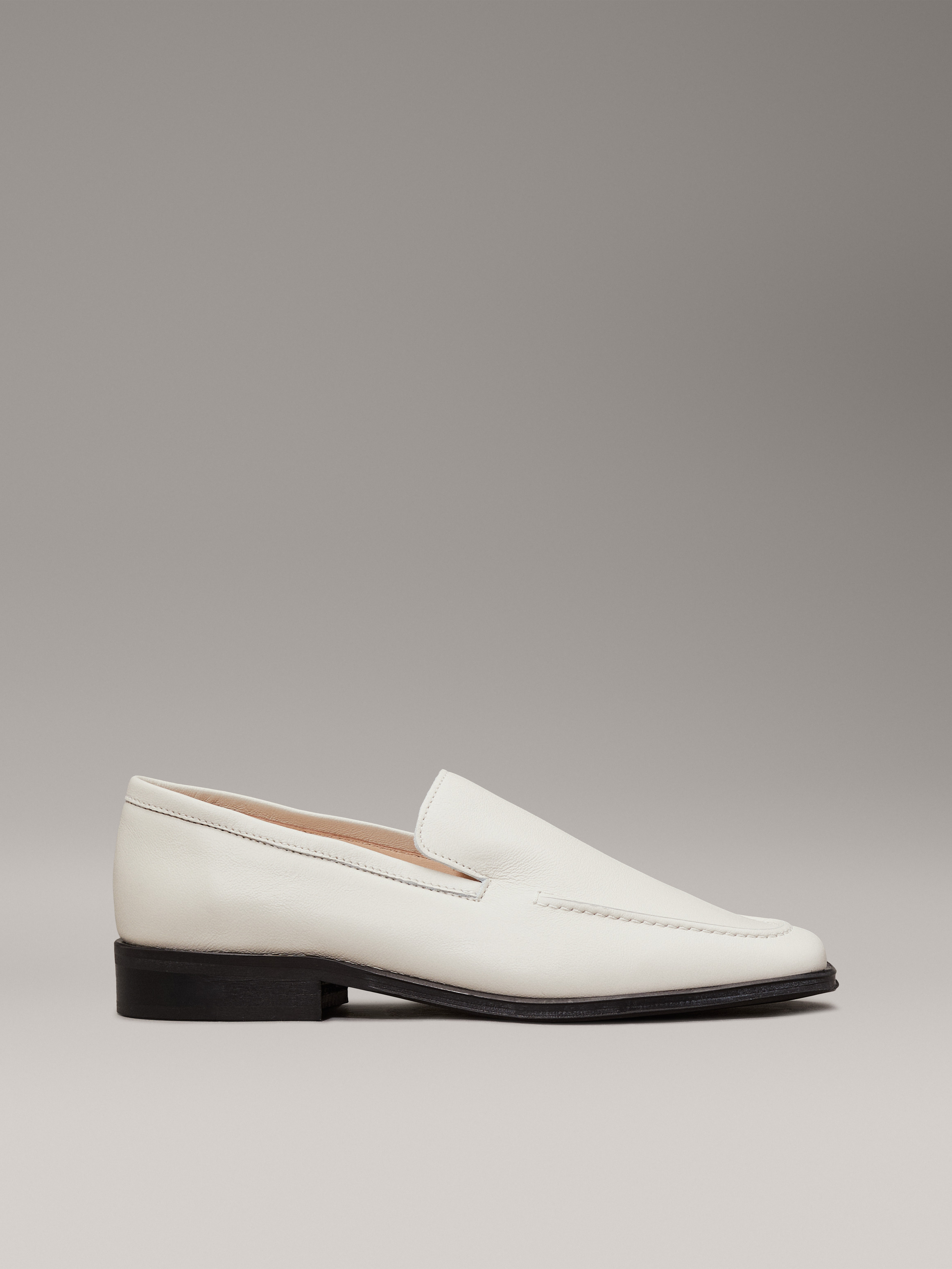 Leather Square Toe Loafers