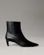 Leather Kitten Heel Zip Ankle Boots
