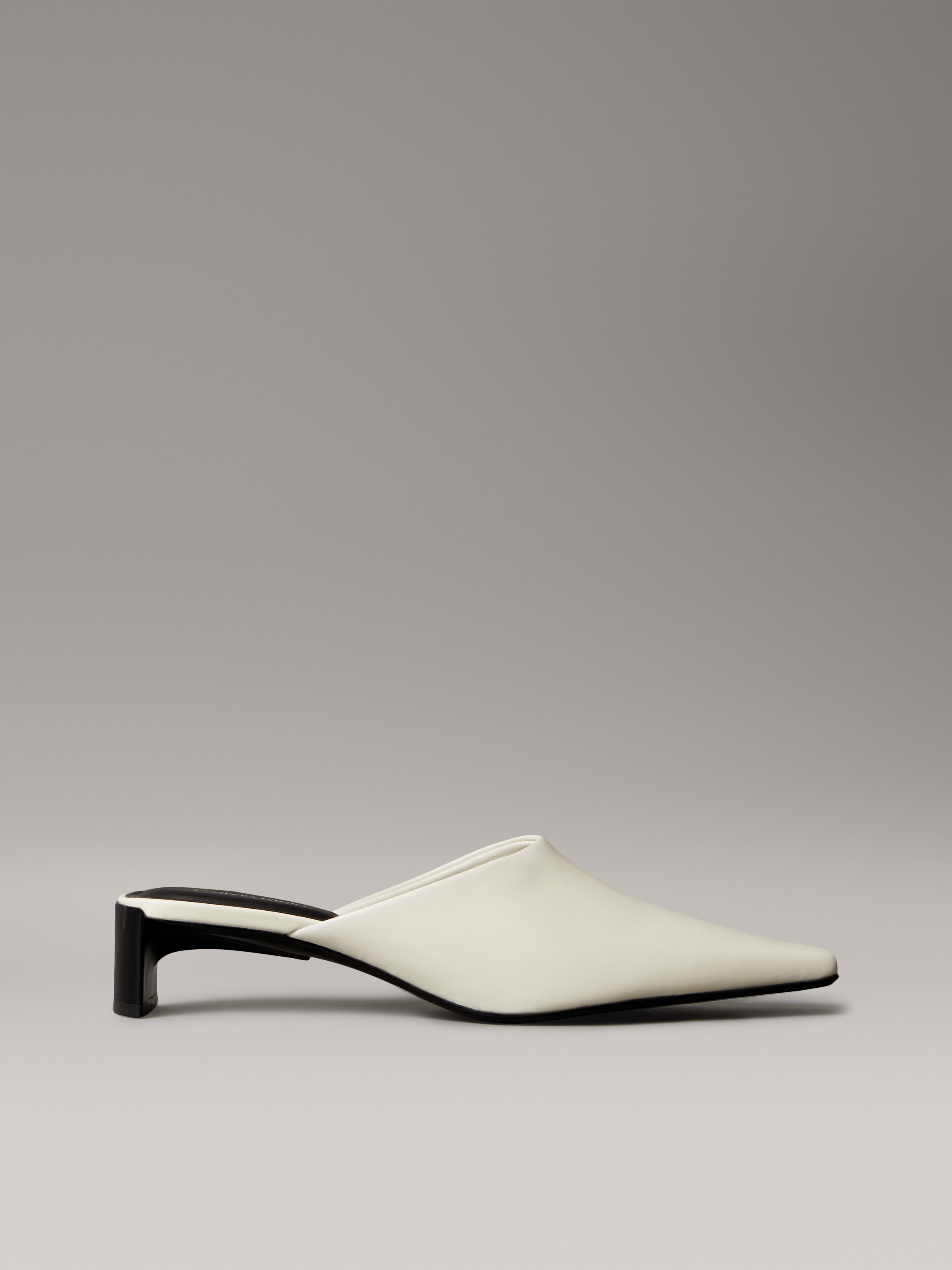 Leather Kitten Heel Mules