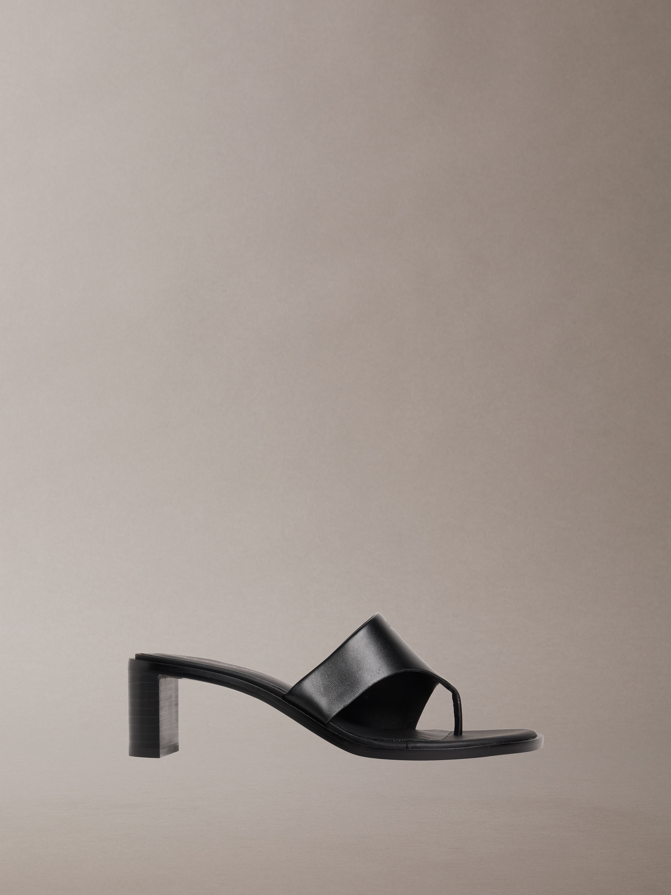 Marghe Leather Heeled Thong Sandals