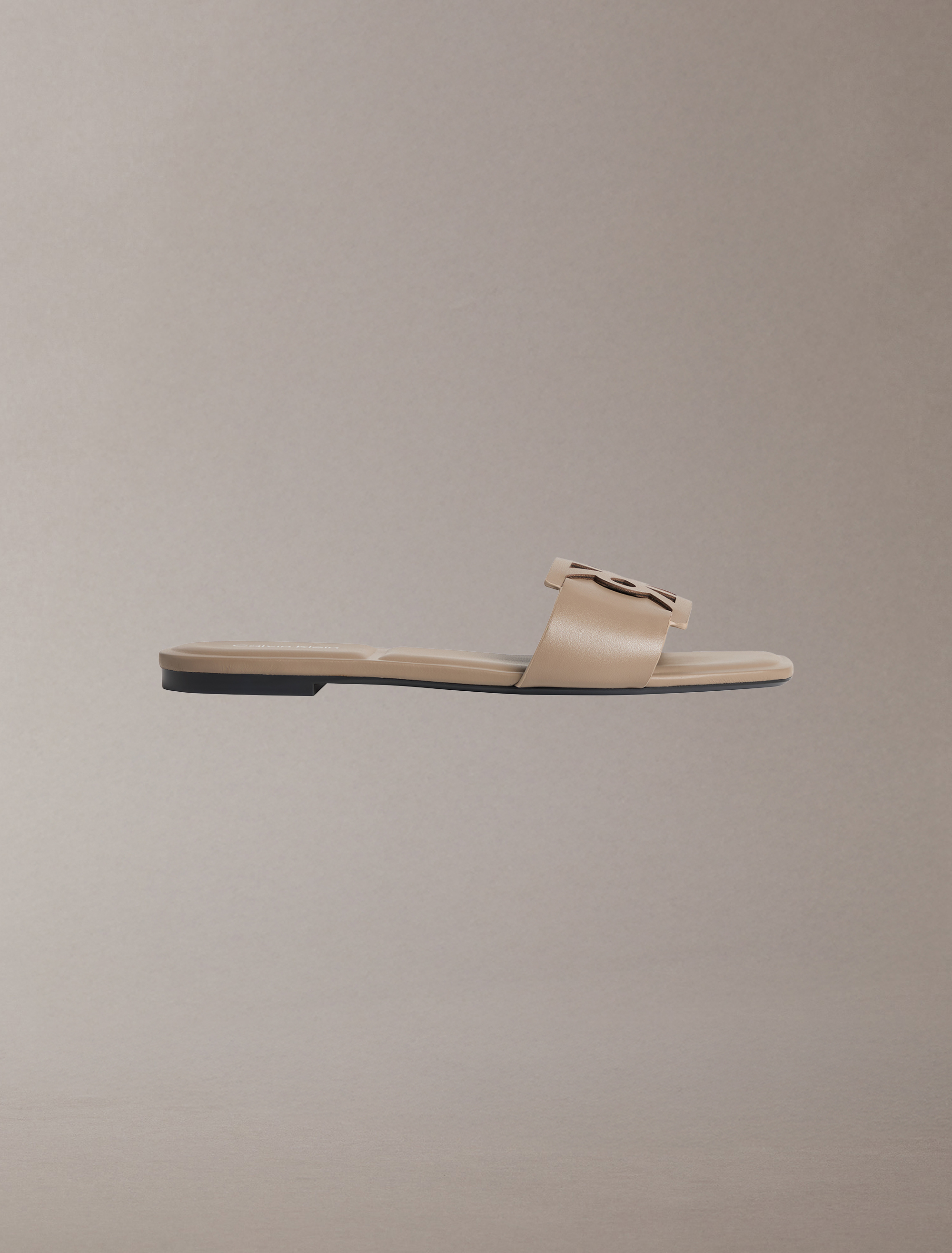 Amira Leather Square Toe Flat Sandals