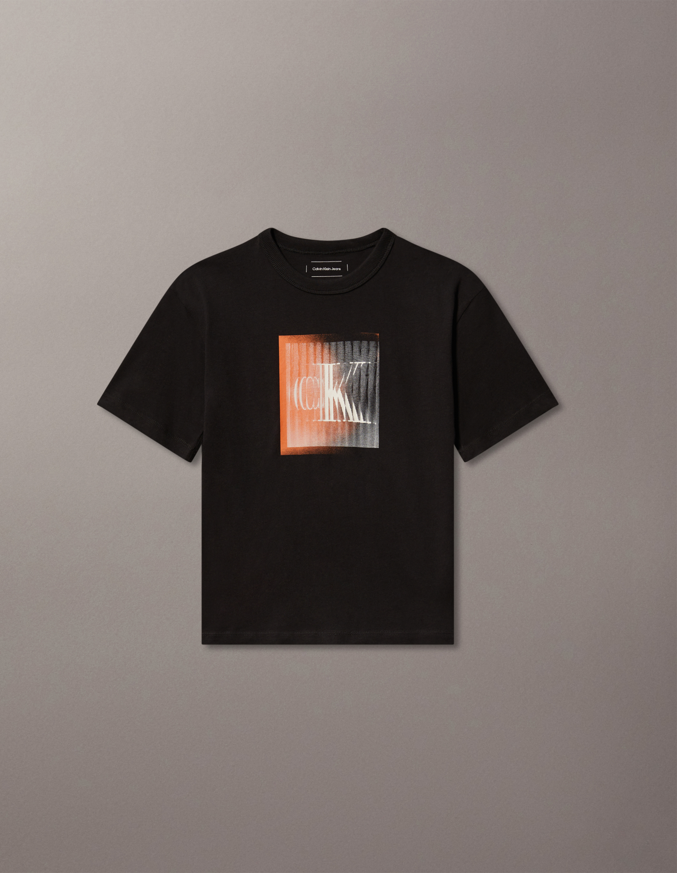 ★ ★ Unisex CKJ Small Monogram Logo Colorblock B Monogram Logo Crest Graphic Boxy T-Shirt | Calvin Klein