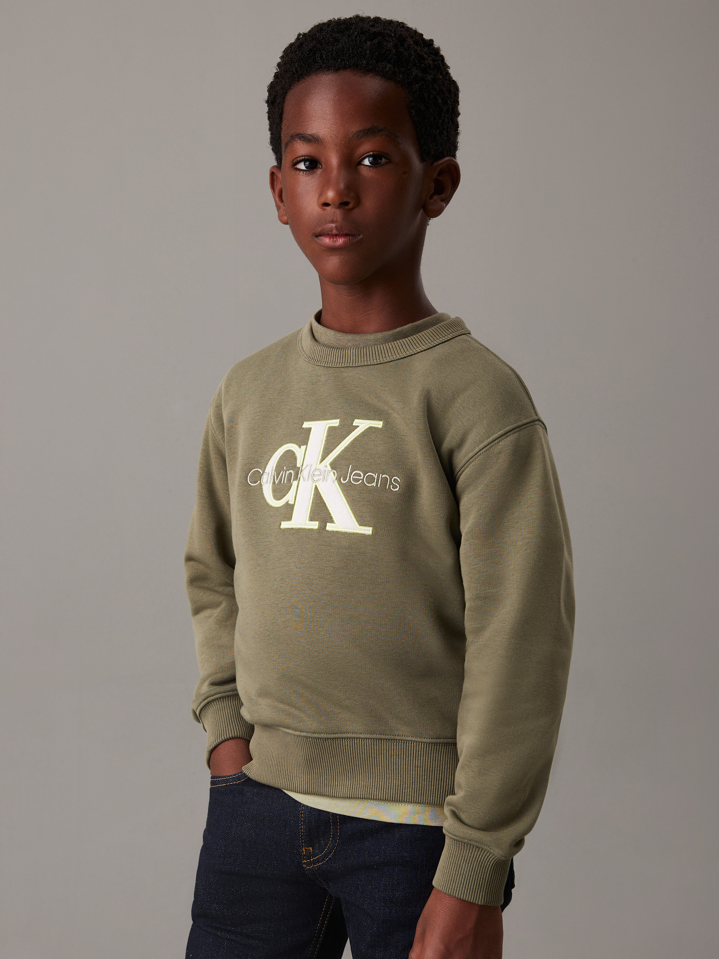 [CK JEANS] Monogrammed Baby Long Sleeved T-shirt ★人気★ Baby Monogram T-Shirt | Calvin Klein