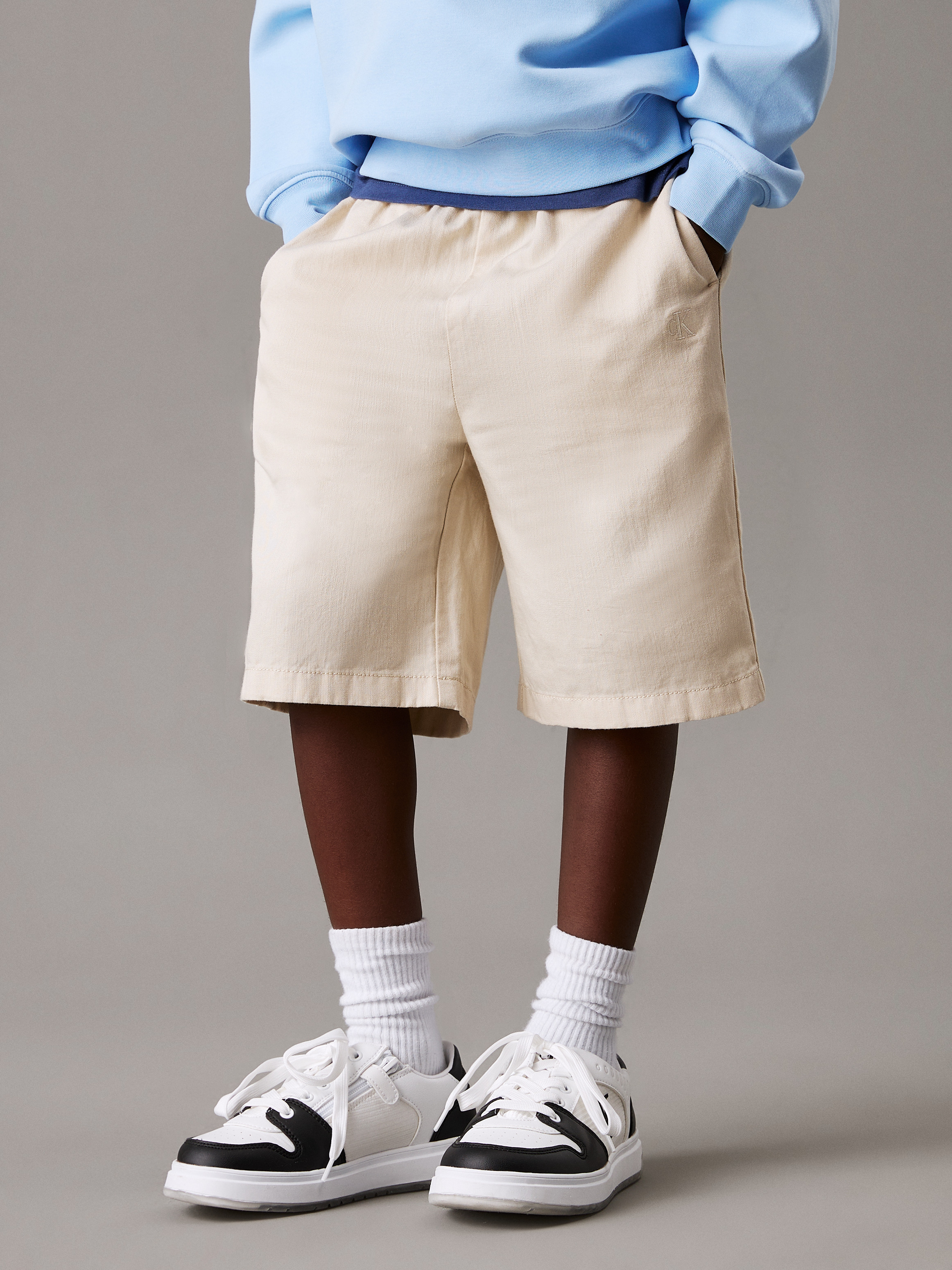 Boys Relaxed Linen Blend Shorts