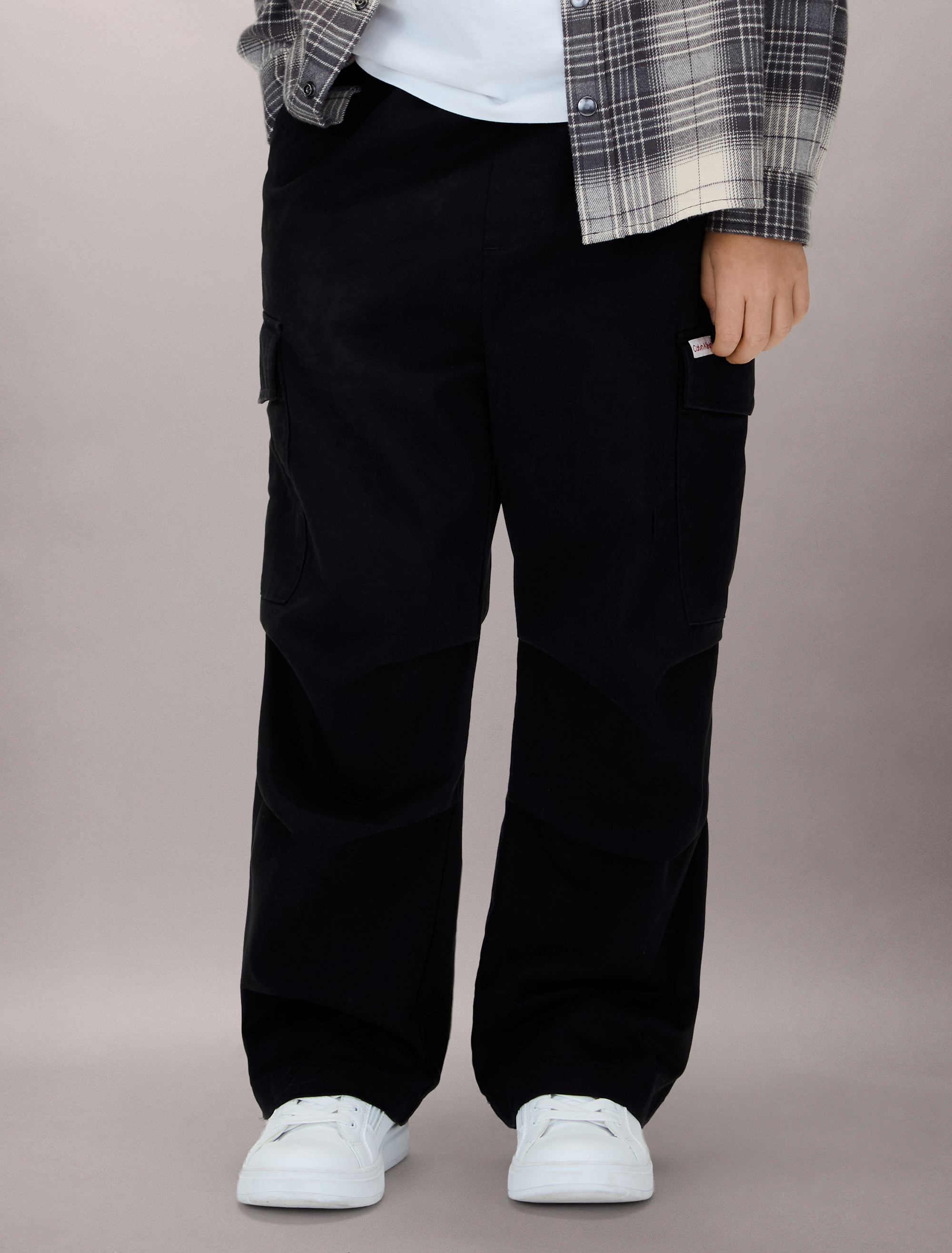 Boys Baggy Sateen Cargo Pants