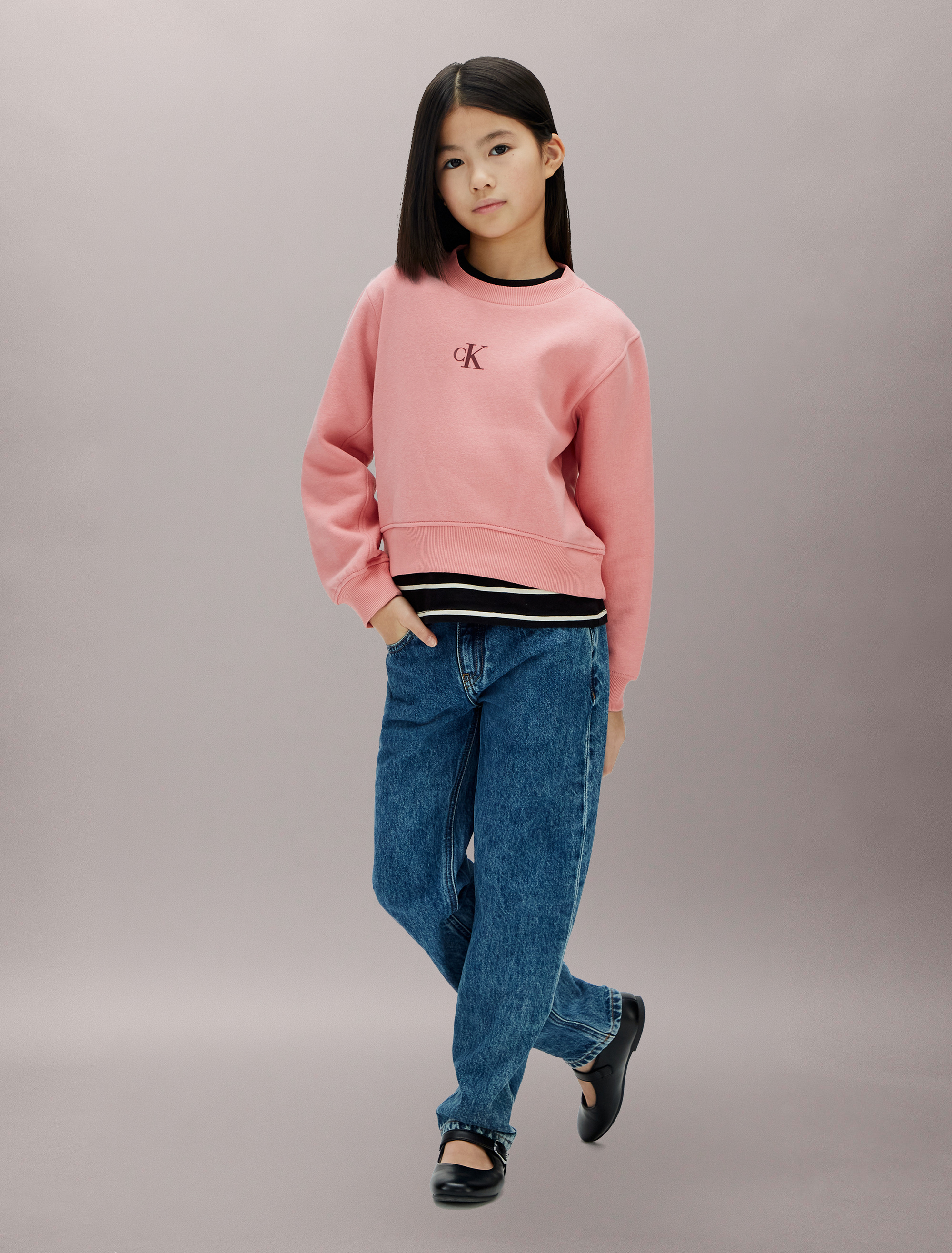 Girls Boxy Fleece Logo Sweatshirt