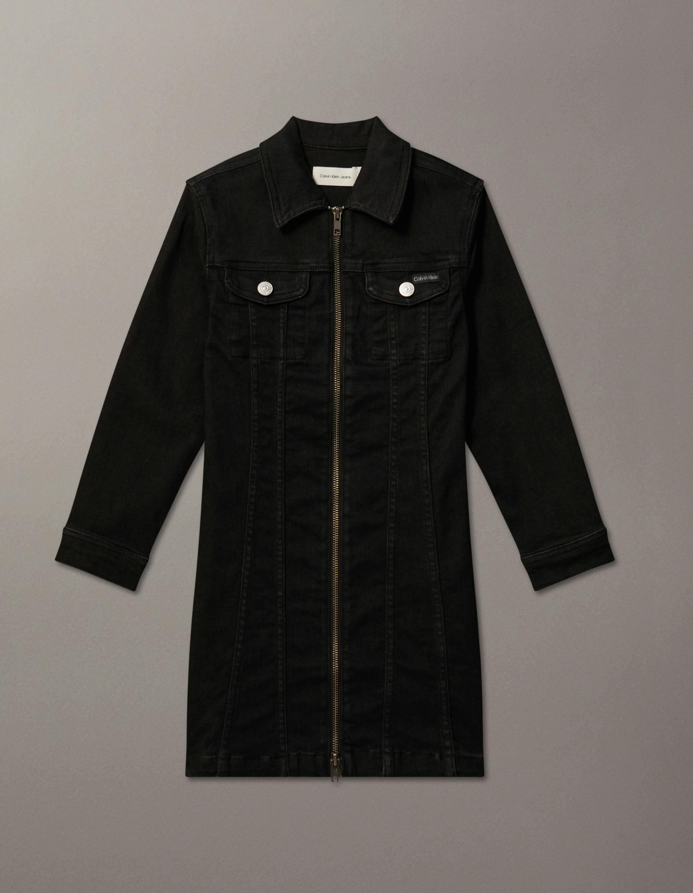 calvin klein denim dress zipper Calvin Klein Belted zip-up Denim Mini Dress | Blue
