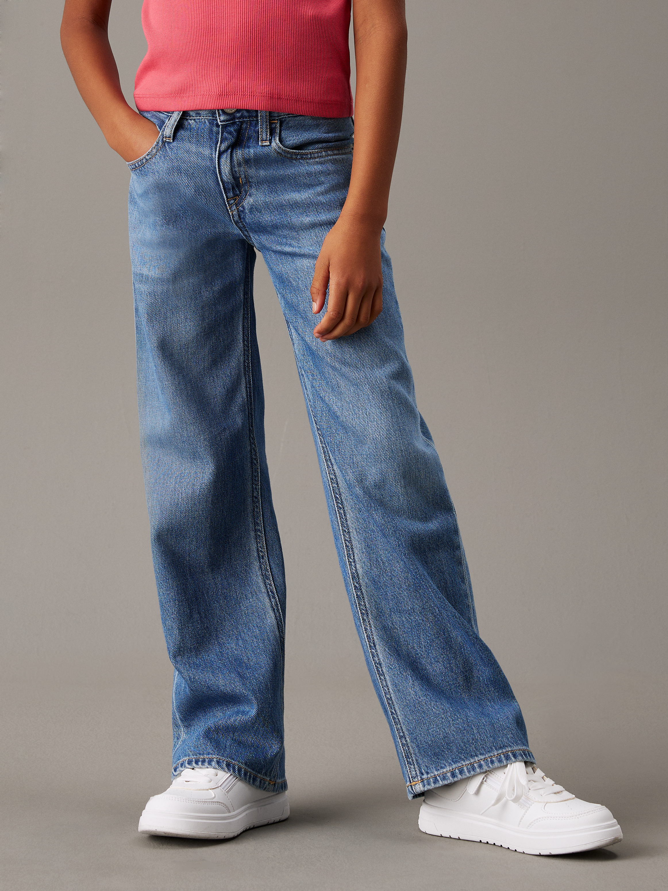 Girls Relaxed Wide Leg Jeans