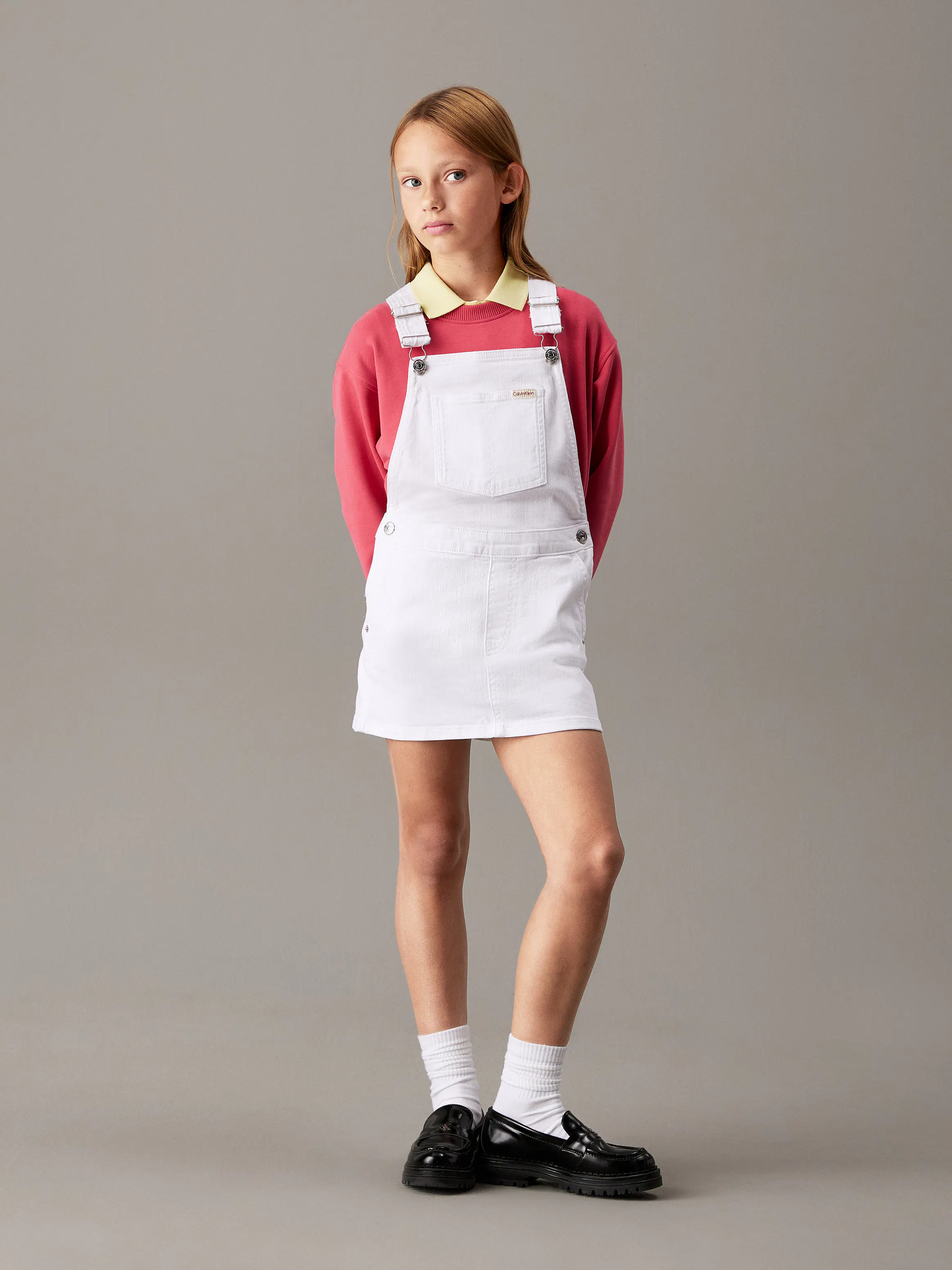 Girls Slim Denim Dungaree Dress | Calvin Klein Girls Slim Denim Dungaree Dress | Calvin Klein