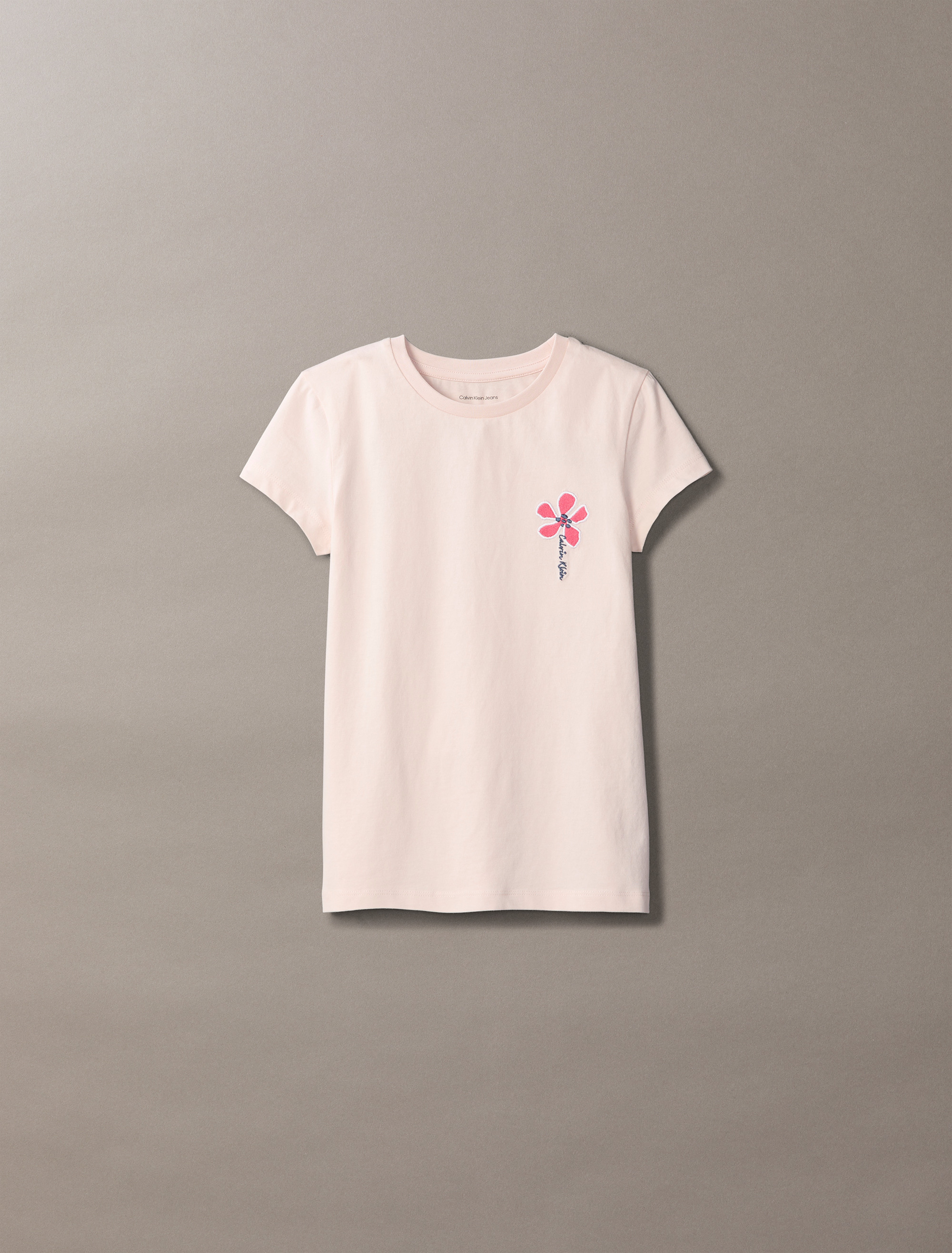 Girls Slim Flower Appliqué T-Shirt