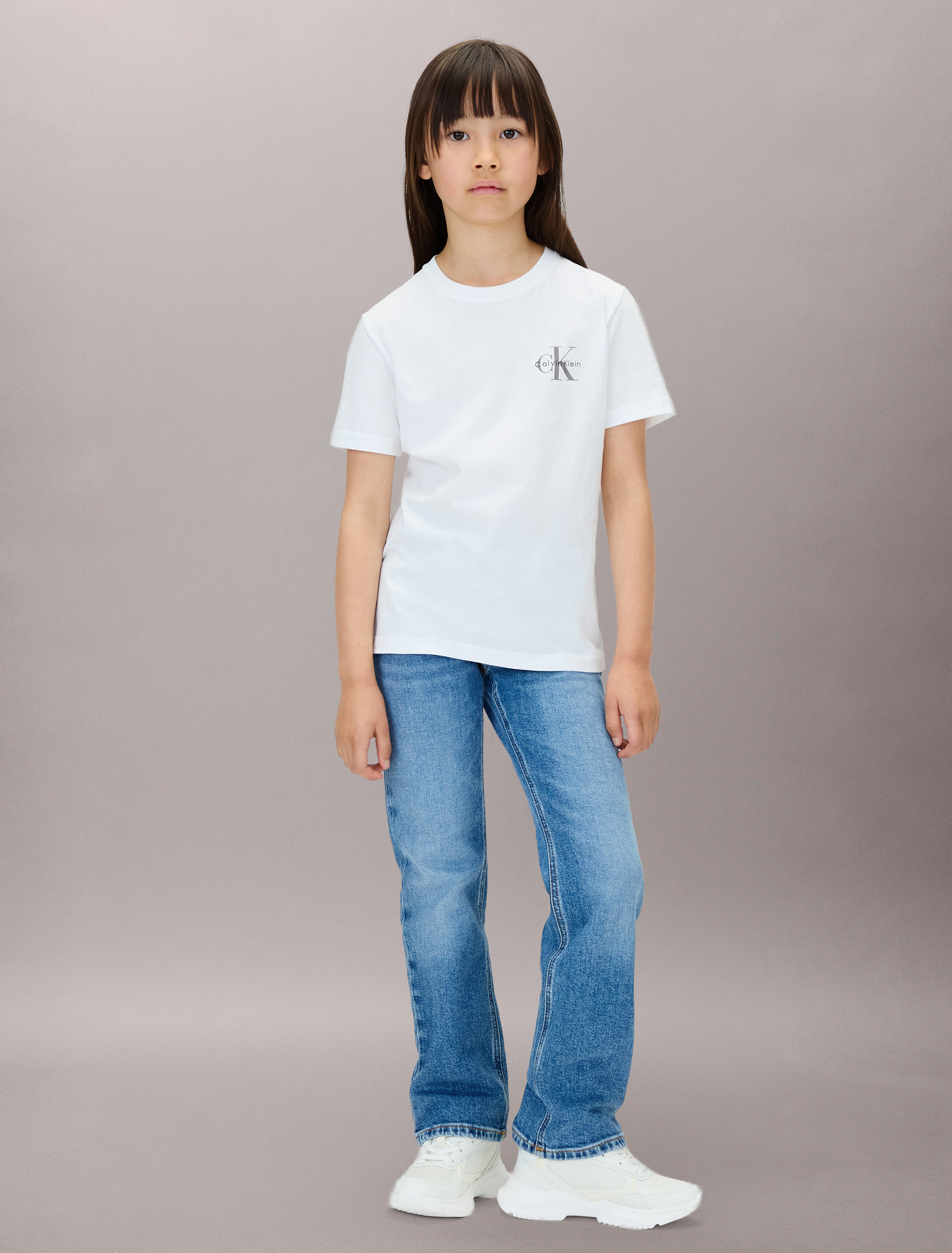 Girls Mid Rise Straight Jeans