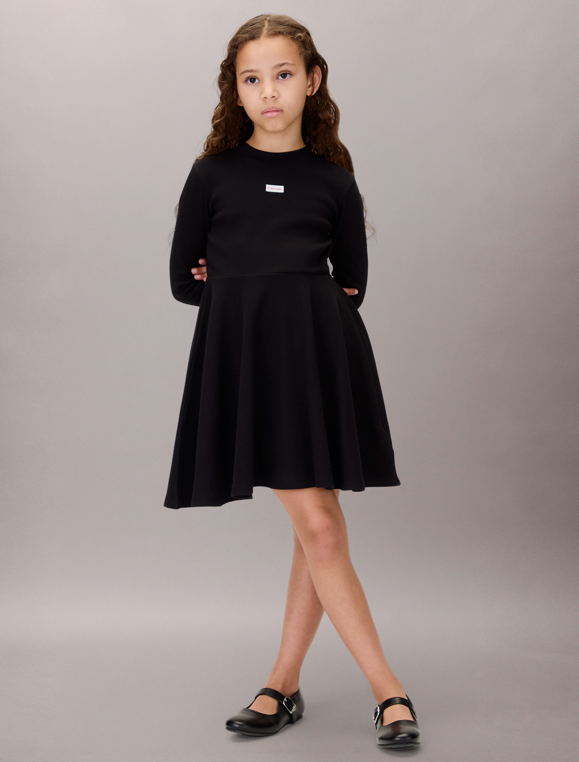 Girls Ribbed Long Sleeve Dress