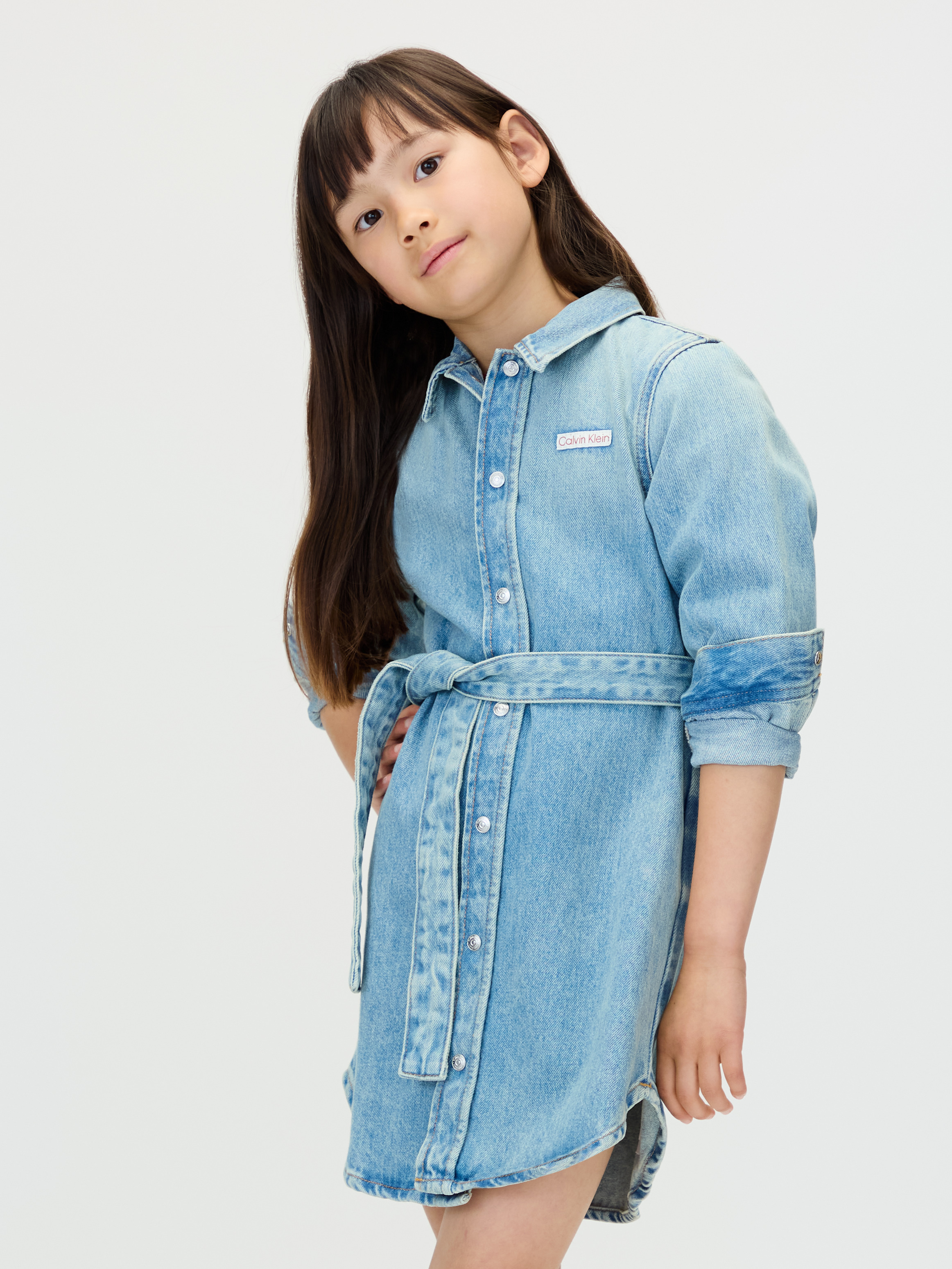 Girls Denim Shirt Dress