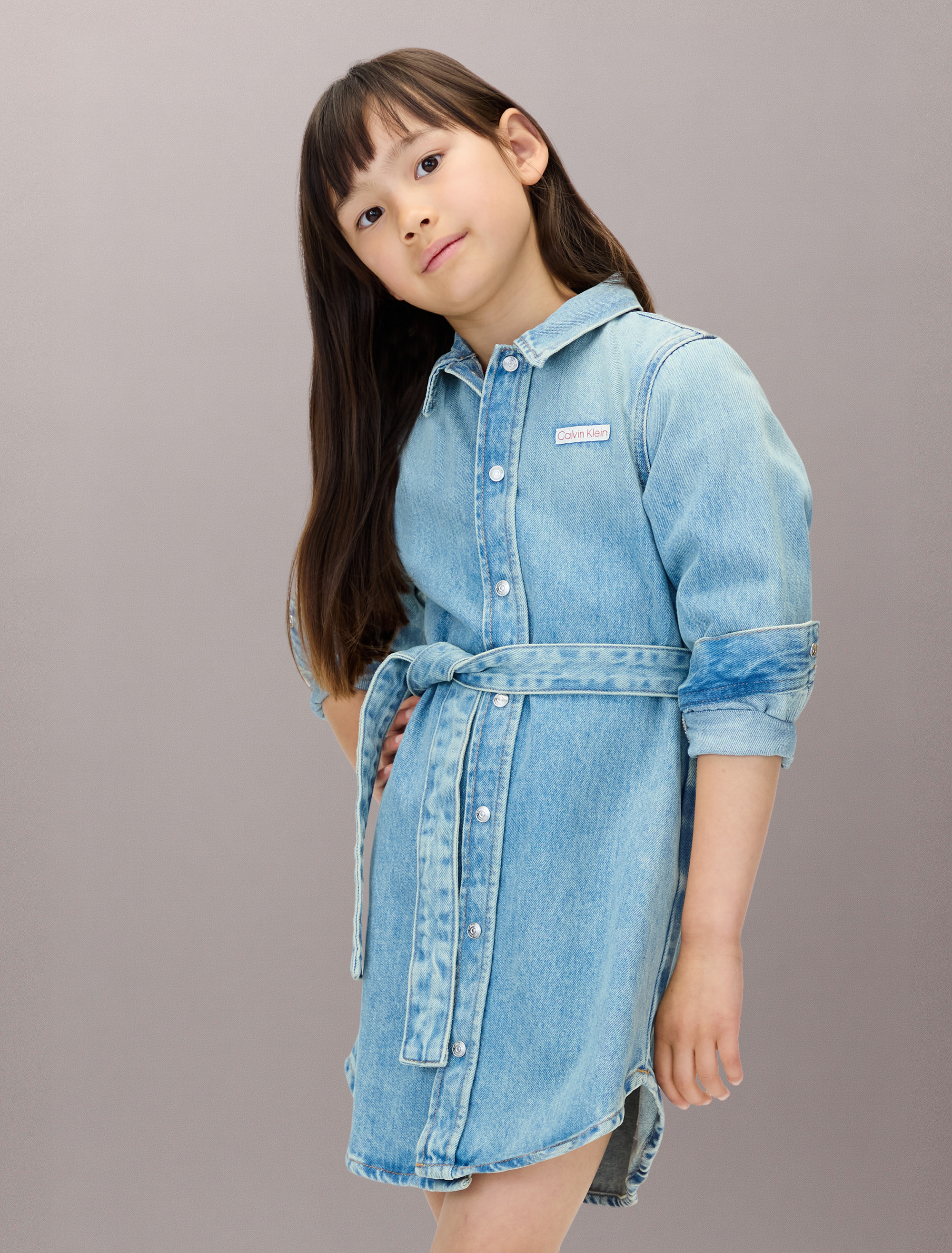 Girls Denim Shirt Dress