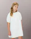 Girls Puff Sleeve Crinkle Dress